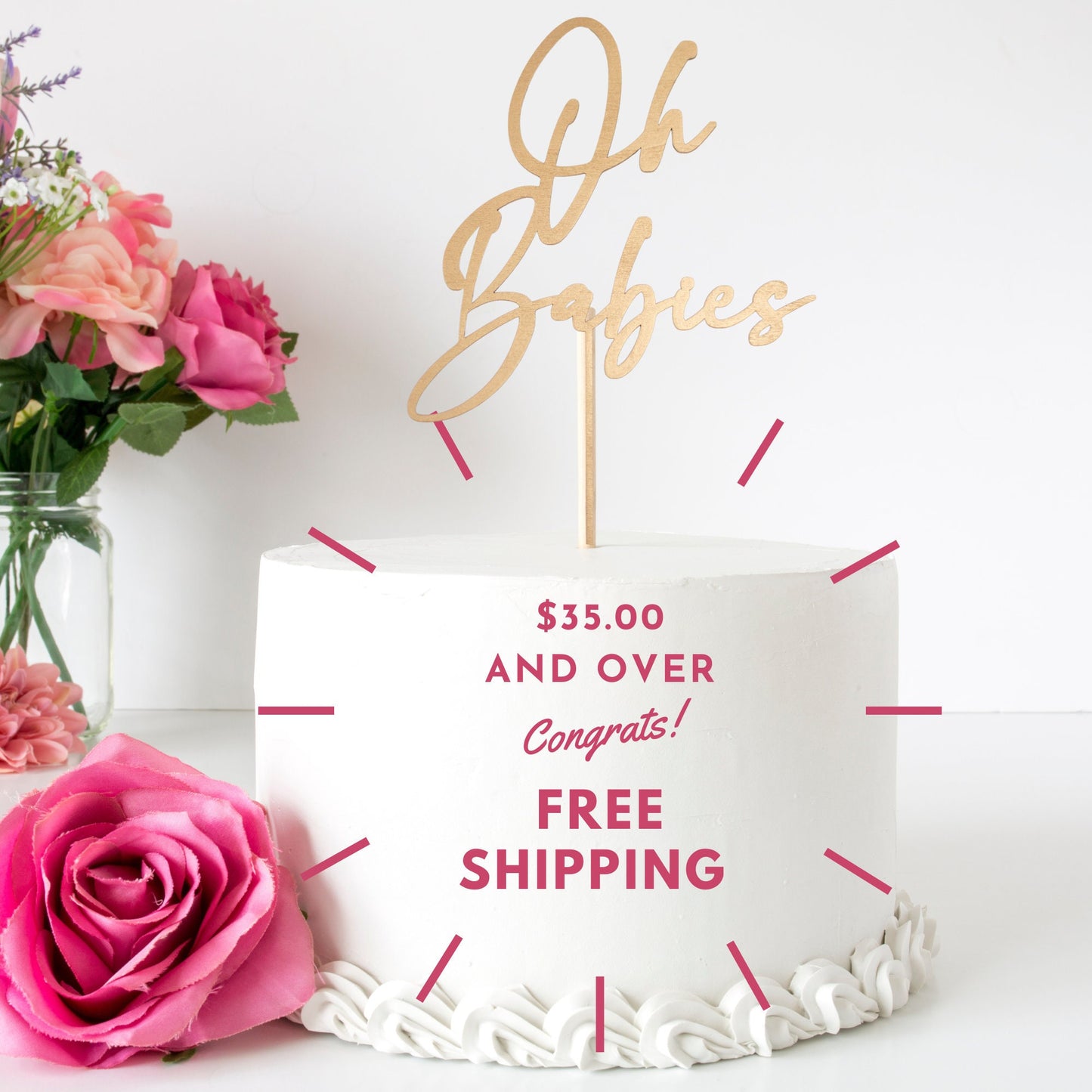 Oh Babies, Twin Baby Shower Decorations, Baby Shower Cake Topper, Baby Shower Decorations Gender Neutral, Twins