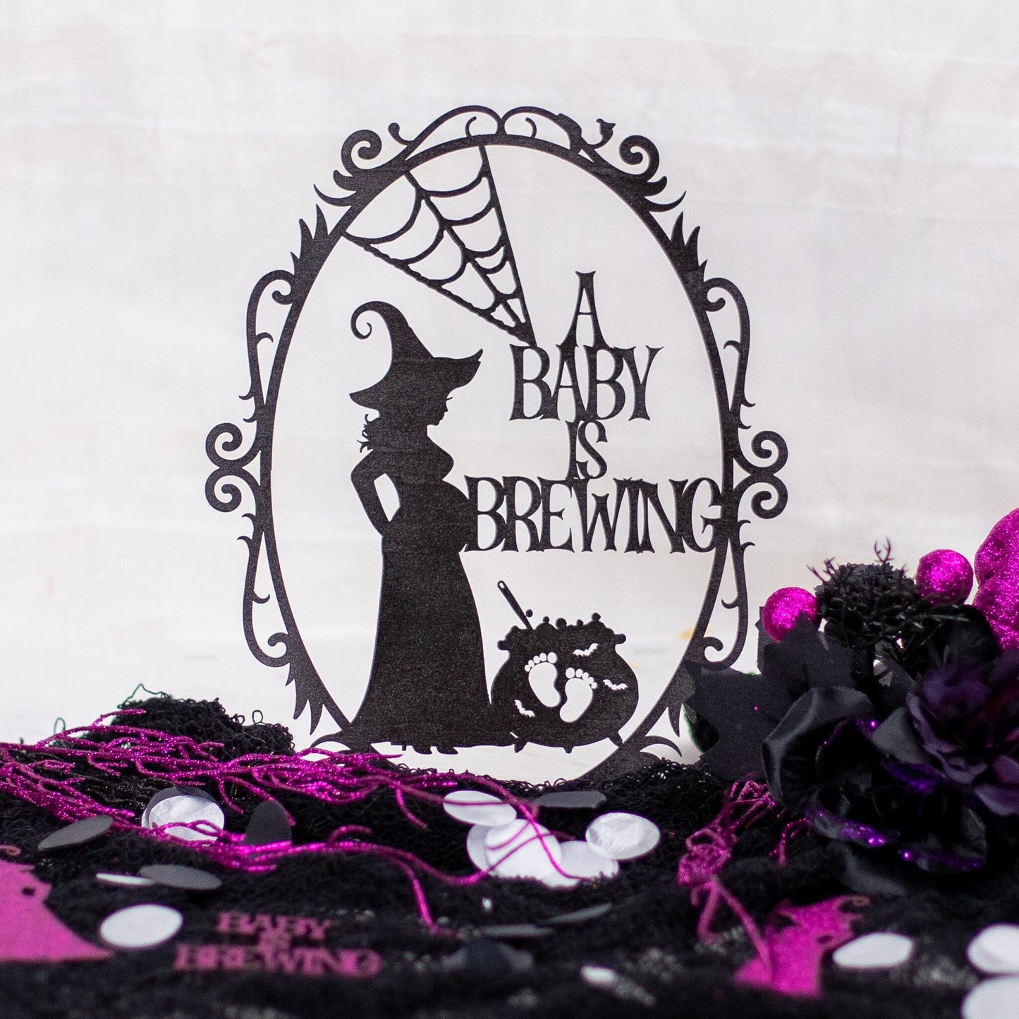 A Baby Is Brewing, Halloween Baby Shower, Baby Shower Table Decorations, Baby Shower Centerpiece, Pregnant Witch