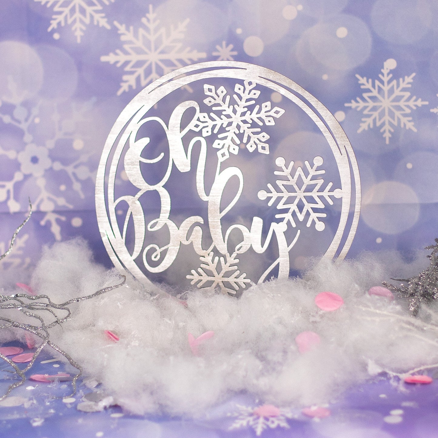 Oh Baby, Winter Wonderland Baby Shower, Oh Baby Sign, Winter Onederland, Winter Gender Reveal, Winter Baby Shower