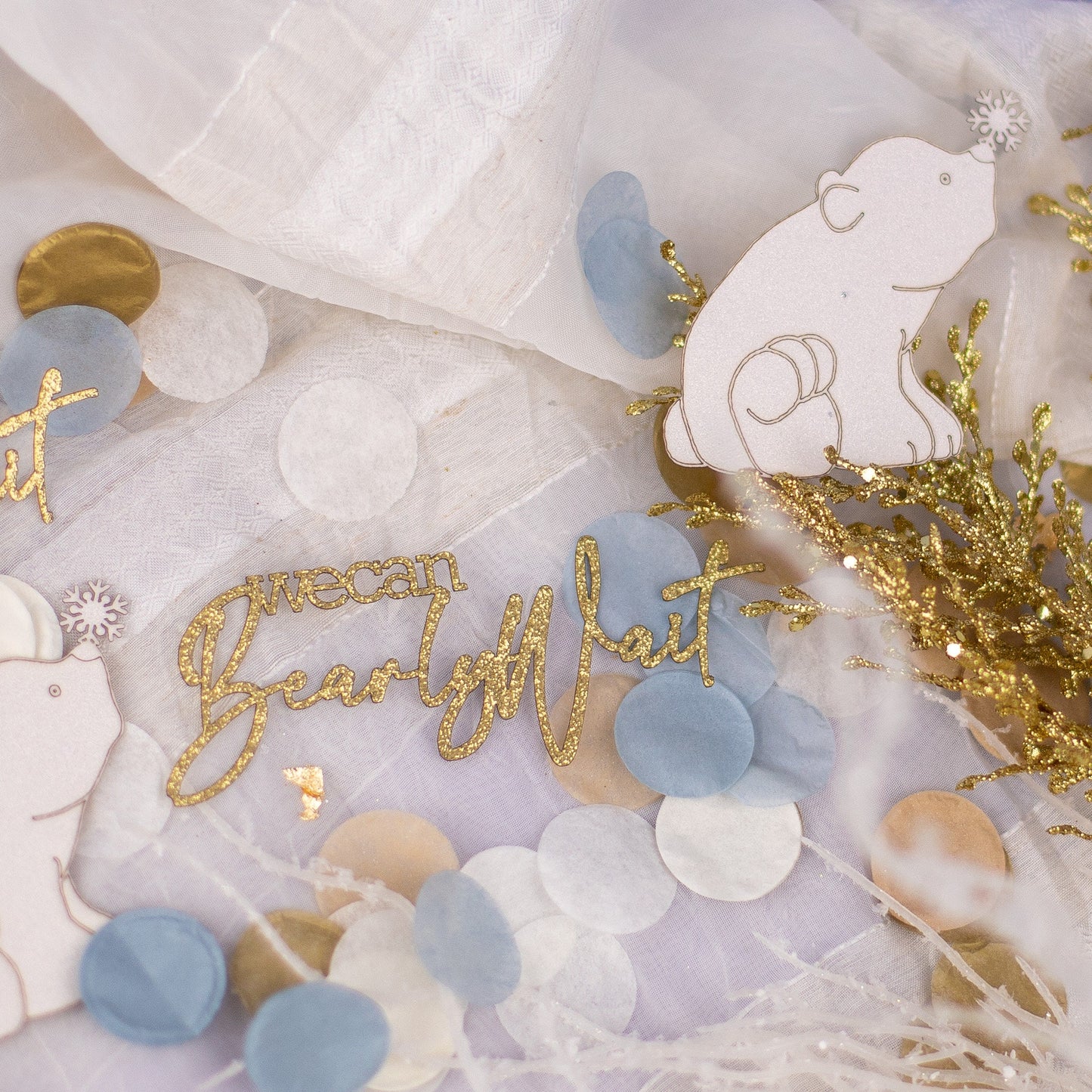 We Can Bearly Wait Baby Shower Decorations, Boy Baby Shower, Confetti, Polar Bear, Winter Wonderland Baby Shower, Winter Gender Reveal