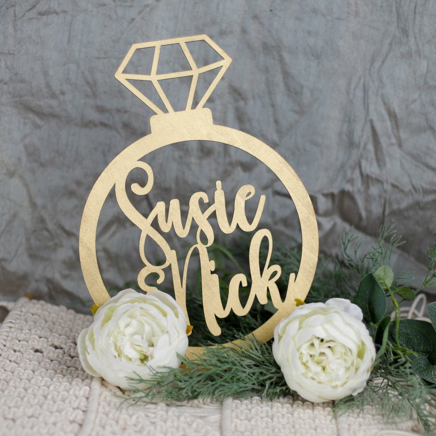 Engagement Party Decorations, Personalized, Centerpiece, Engagement Ring Decorations, Engaged ,Bridal Shower Decor