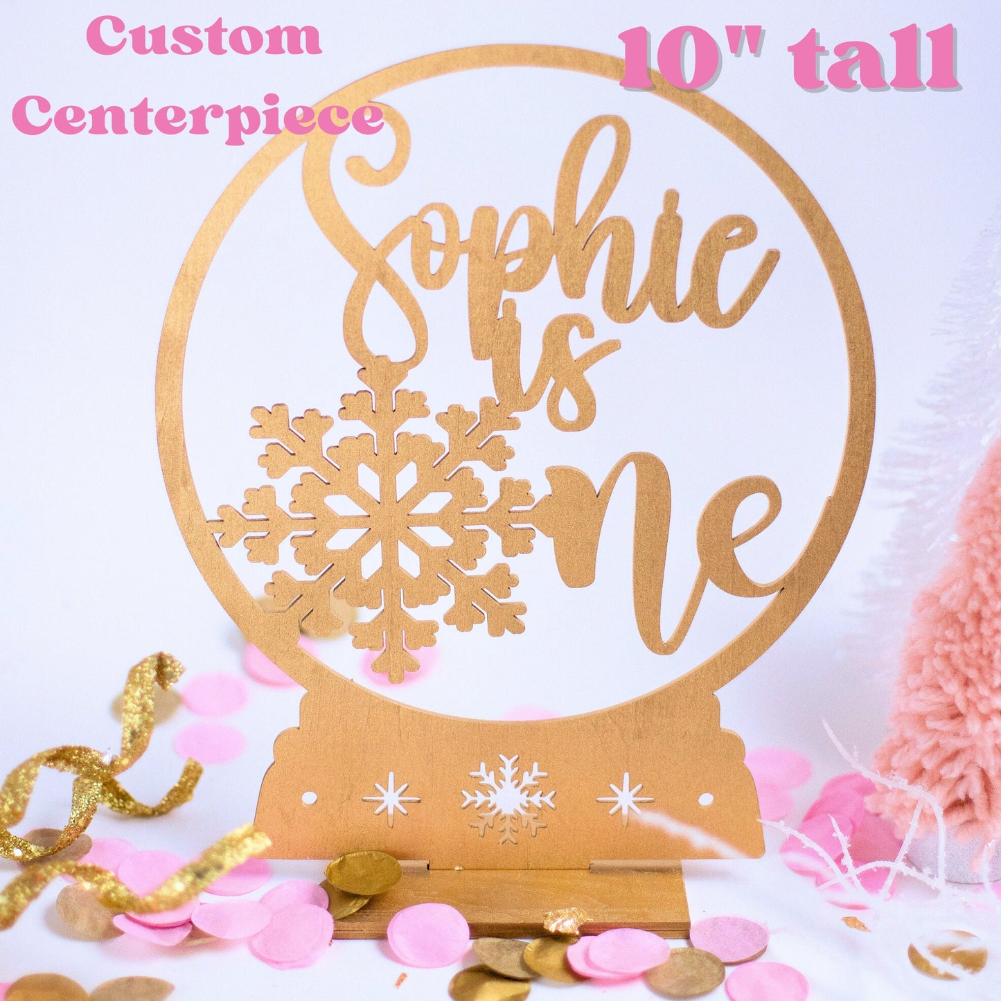 Winter Onederland, Custom Centerpiece for 1st Birthday Girl or First Birthday Boy, Snowflake Birthday, Centerpiece, Winter Wonderland Party