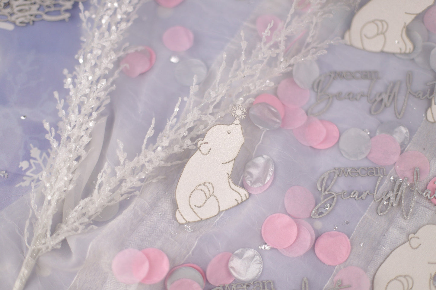 We Can Bearly Wait, Winter Gender Reveal, Polar Bear Theme Baby Shower, Winter Wonderland Baby Shower, Baby Shower Confetti