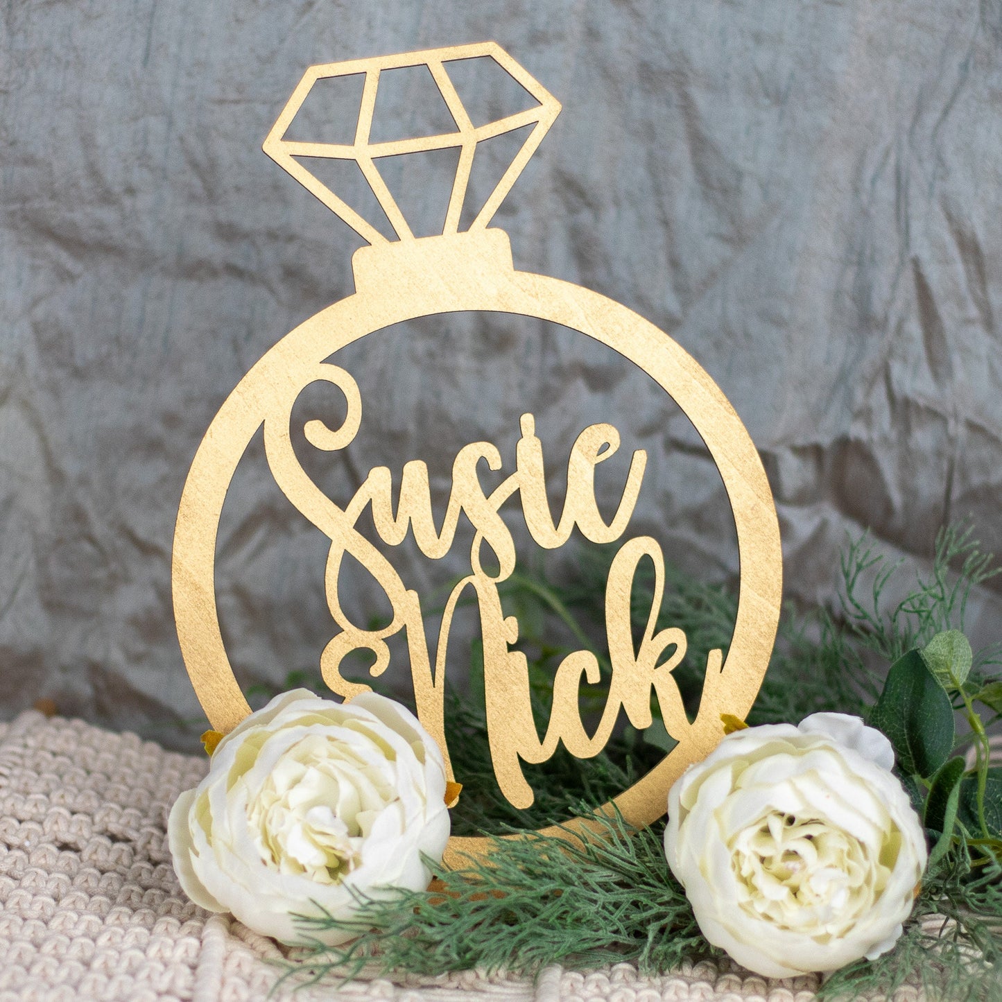 Engagement Party Decorations, Personalized, Centerpiece, Engagement Ring Decorations, Engaged ,Bridal Shower Decor