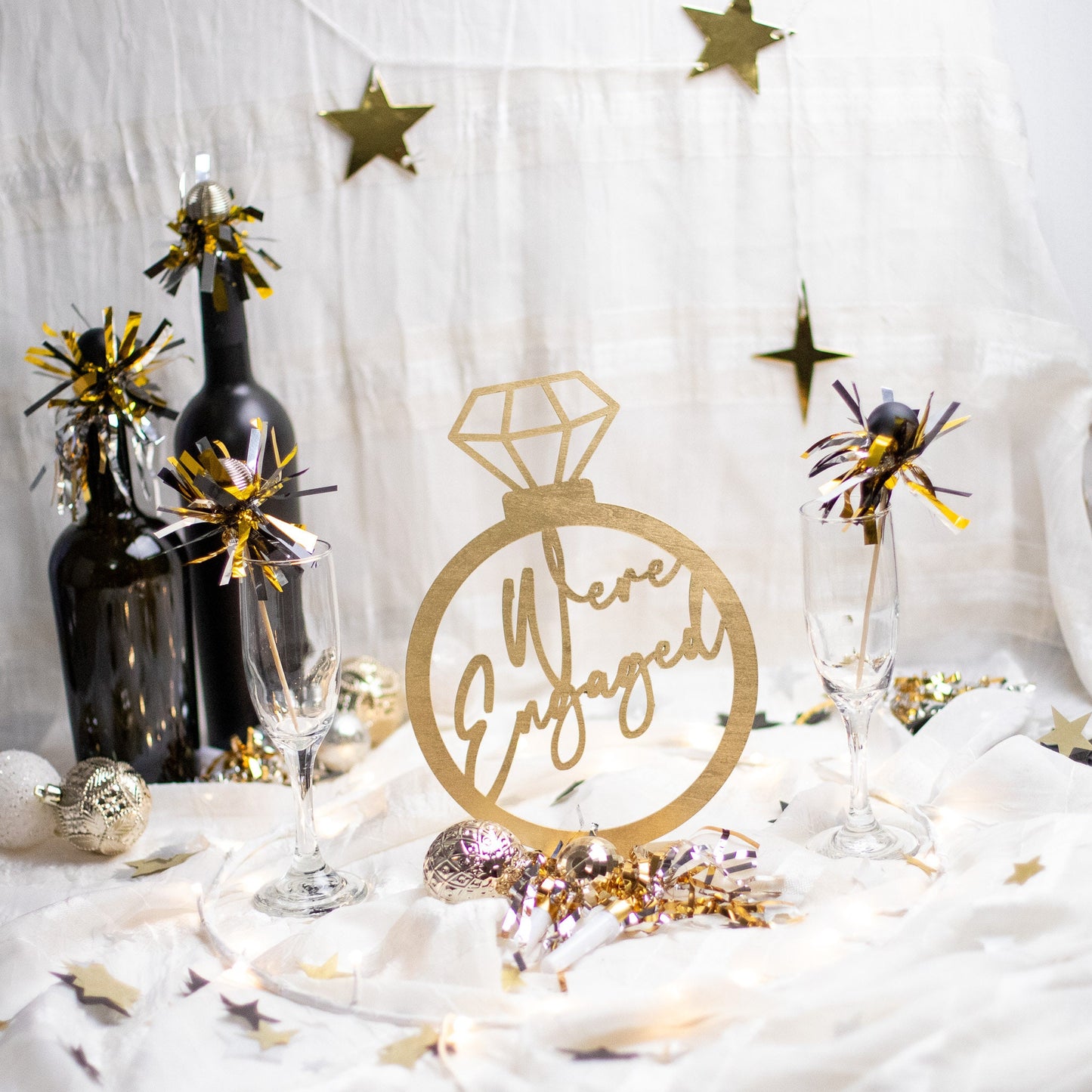 We're Engaged, Engagement Party Decorations, Centerpiece, Engagement Ring Decorations, Engaged, Engagement Party Sign