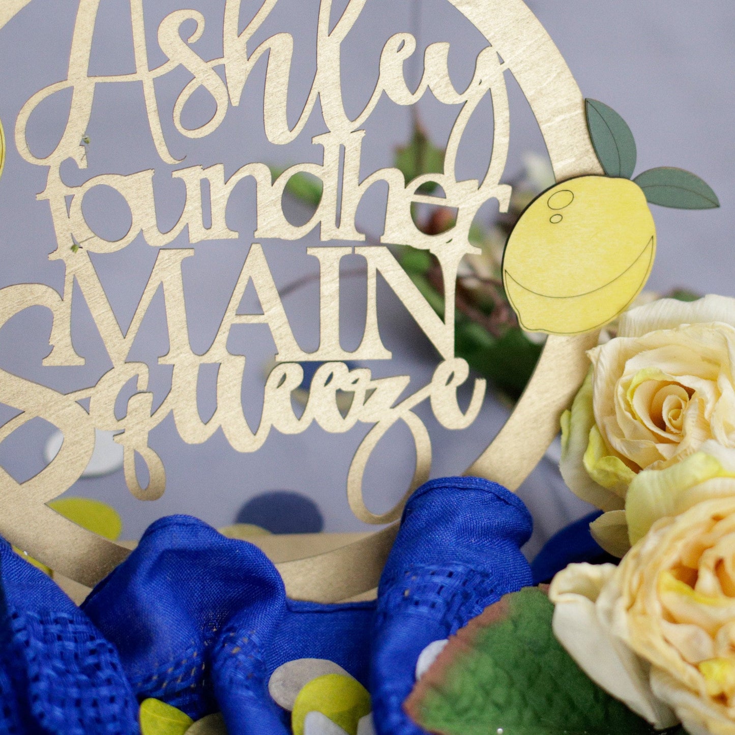 She Found Her Main Squeeze, Lemon Bridal Shower Centerpiece, Custom Name Sign, Bridal Brunch, Bridal Shower Decorations and Ideas