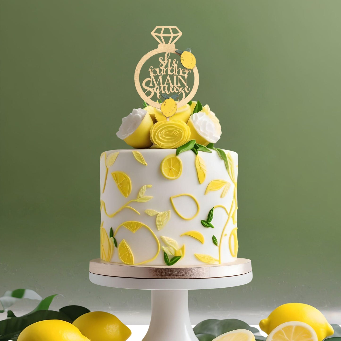 She Found Her Main Squeeze, Lemon Bridal Shower Cake Topper, Wedding Shower, Bridal Brunch, Bridal Shower Decorations and Ideas