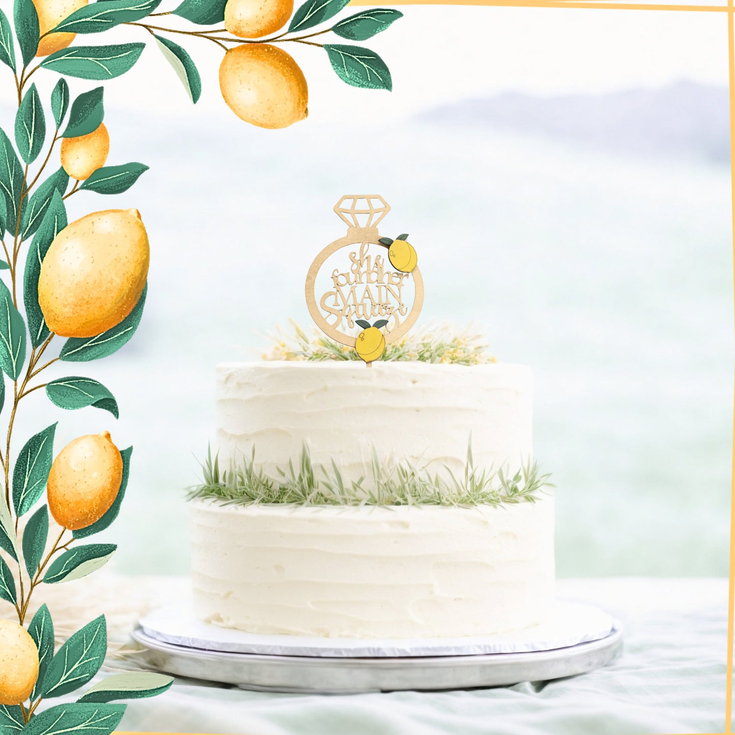 She Found Her Main Squeeze, Lemon Bridal Shower Cake Topper, Wedding Shower, Bridal Brunch, Bridal Shower Decorations and Ideas