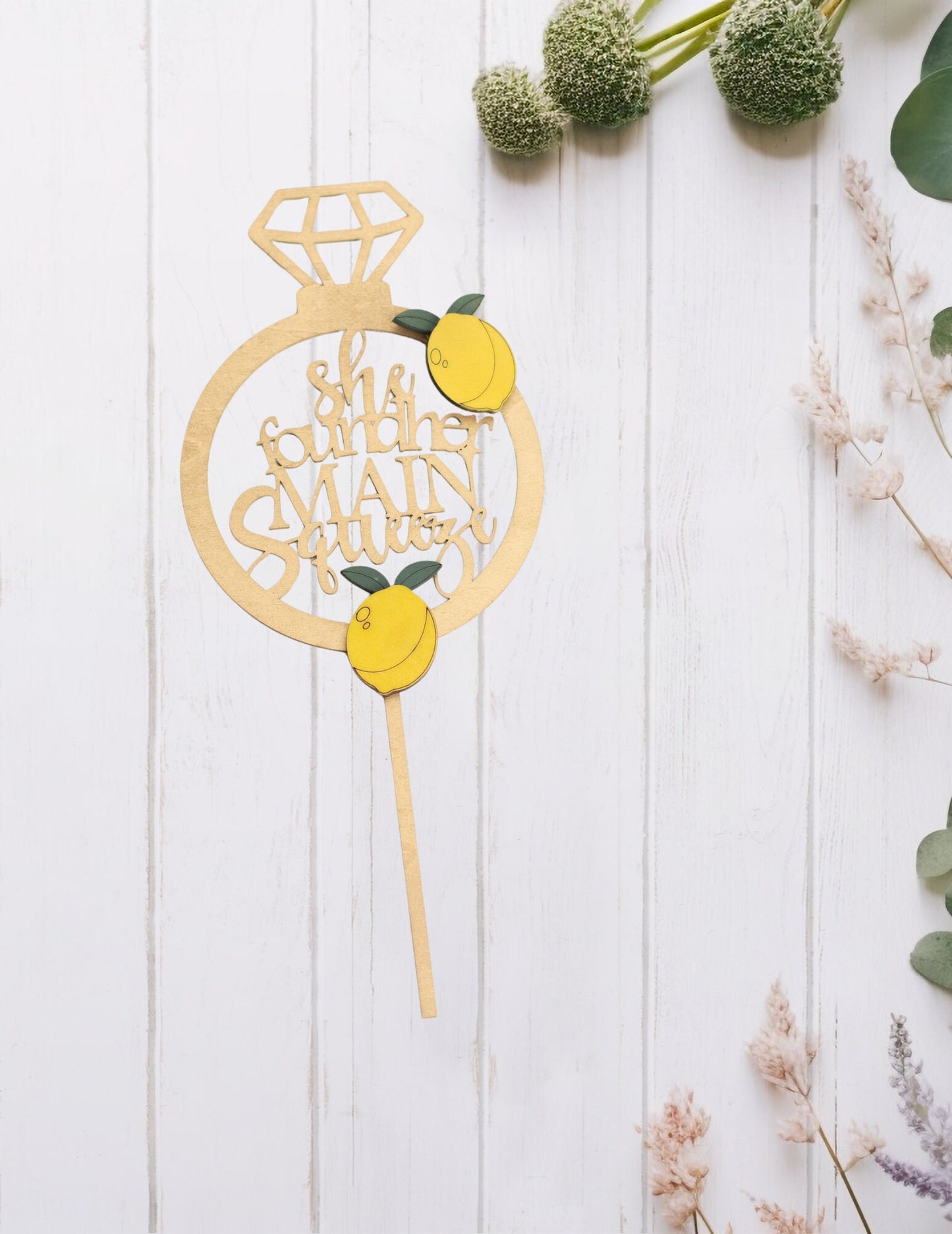 She Found Her Main Squeeze, Lemon Bridal Shower Cake Topper, Wedding Shower, Bridal Brunch, Bridal Shower Decorations and Ideas