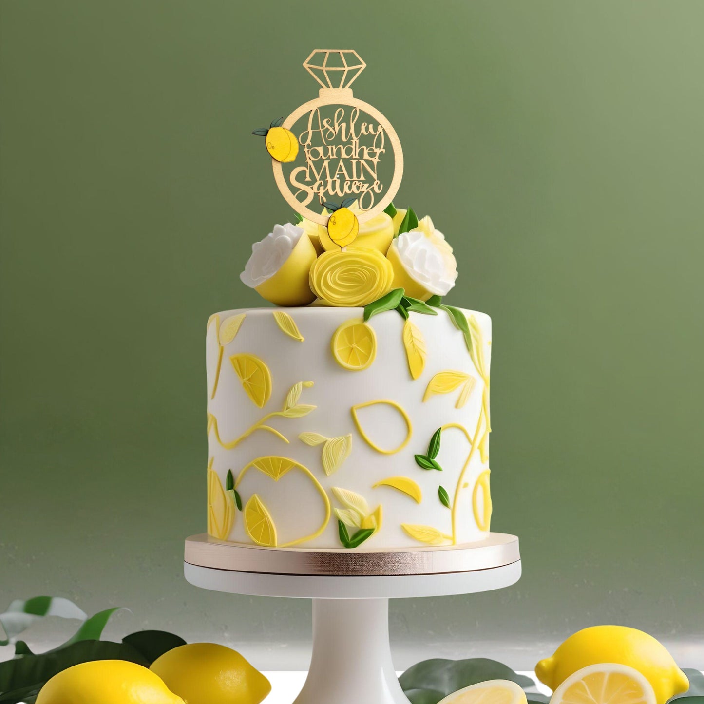 She Found Her Main Squeeze, Lemon Bridal Shower, Custom Cake Topper, Wedding Shower, Bridal Brunch, Bridal Shower Decorations and Ideas