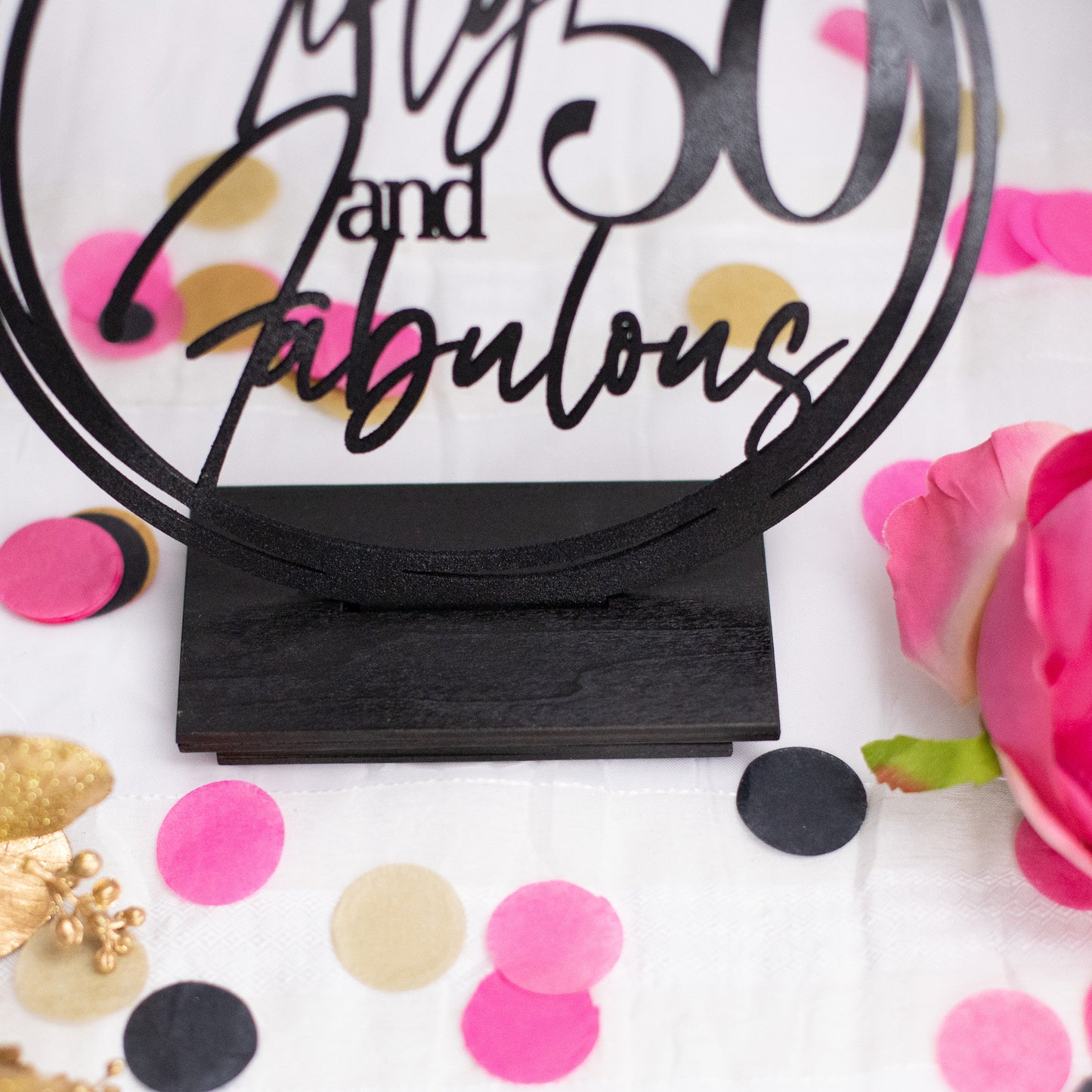 50th Birthday Decorations for Women, Fifty And Fabulous, Centerpiece, Birthday Party Decorations, Custom Birthday