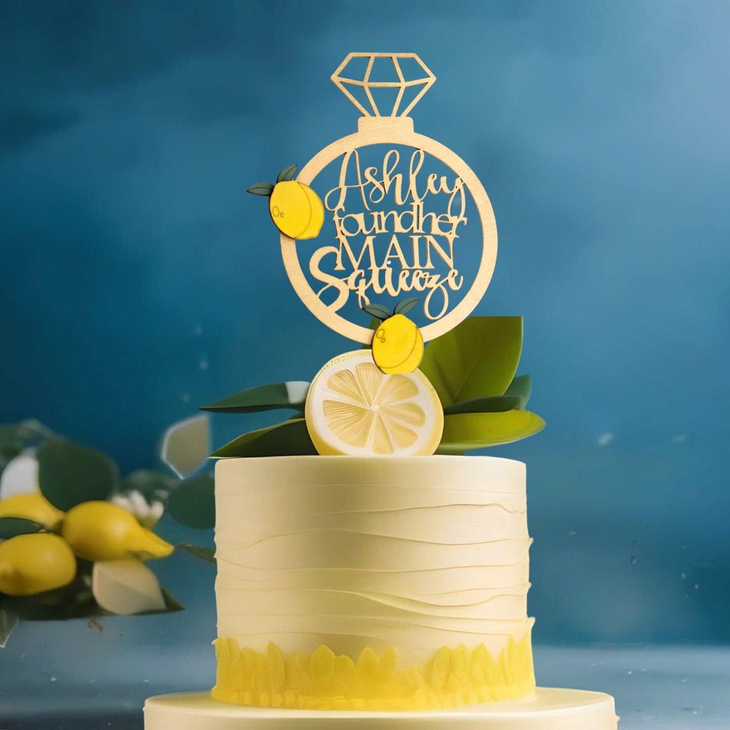 She Found Her Main Squeeze, Lemon Bridal Shower, Custom Cake Topper, Wedding Shower, Bridal Brunch, Bridal Shower Decorations and Ideas