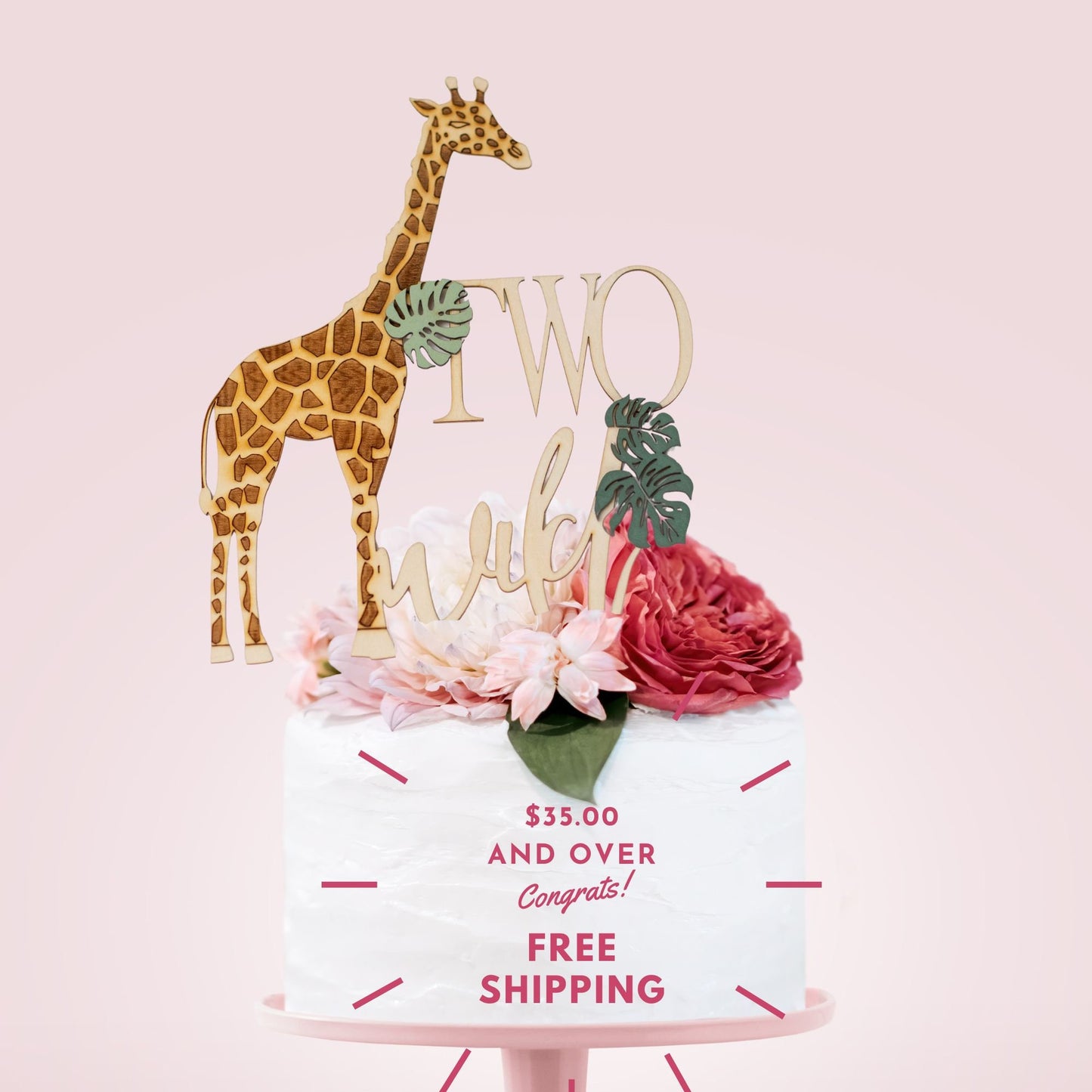 Two Wild Birthday Cake Topper, Safari 2nd Birthday, Jungle Theme Birthday Decorations, 2nd Birthday Girl or Boy, Party Decorations