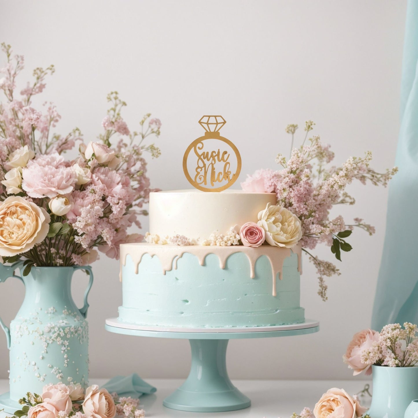 Engage Decorations, Custom Engagement Decoration, Custom Cake Topper, Engagement Party Decorations, Engagement Ring Decoration, Engaged