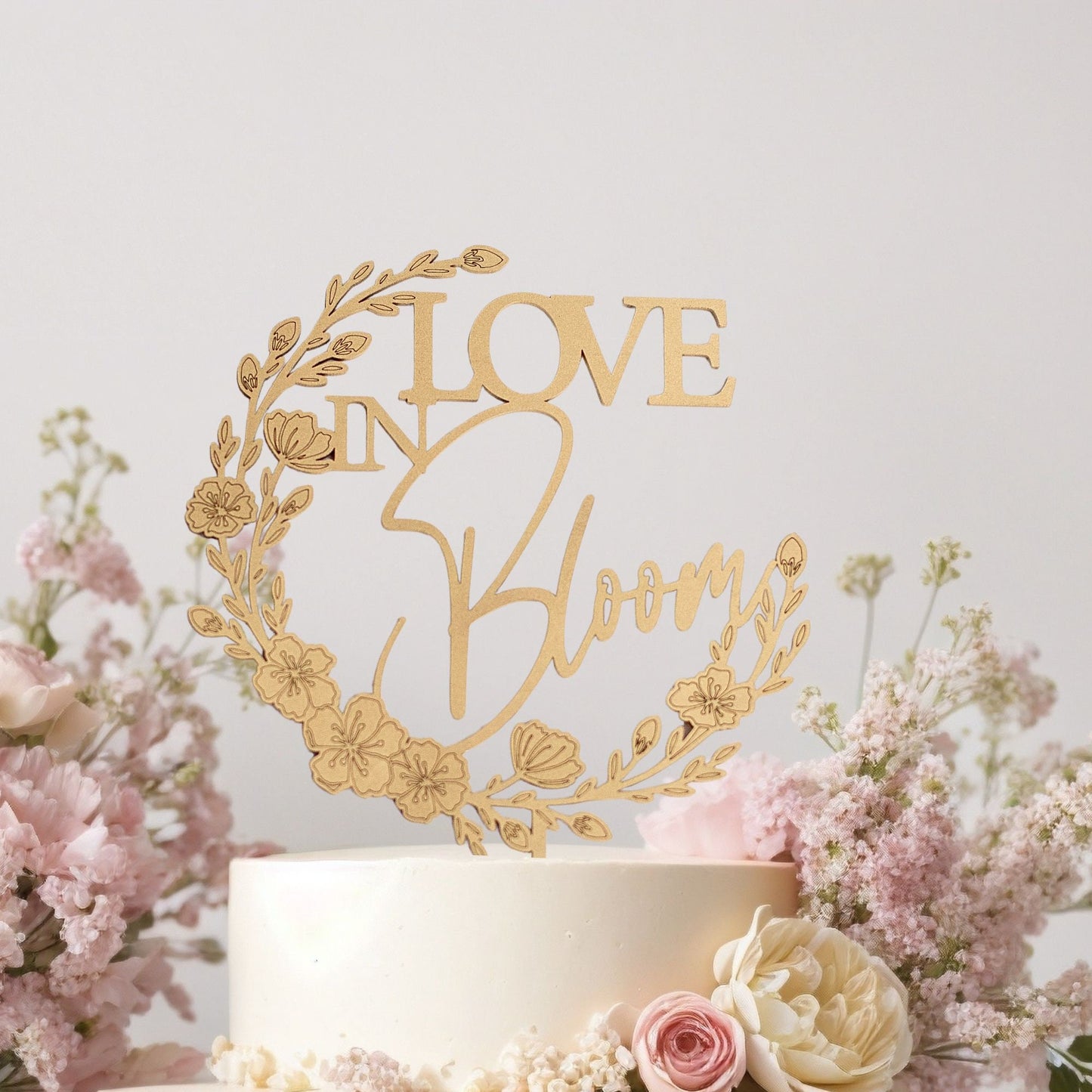 Love Is In Bloom Bridal Shower, Cake Topper, Bridal Shower Decor, Bridal Brunch ,Wedding Shower, Brunch And Bubbly