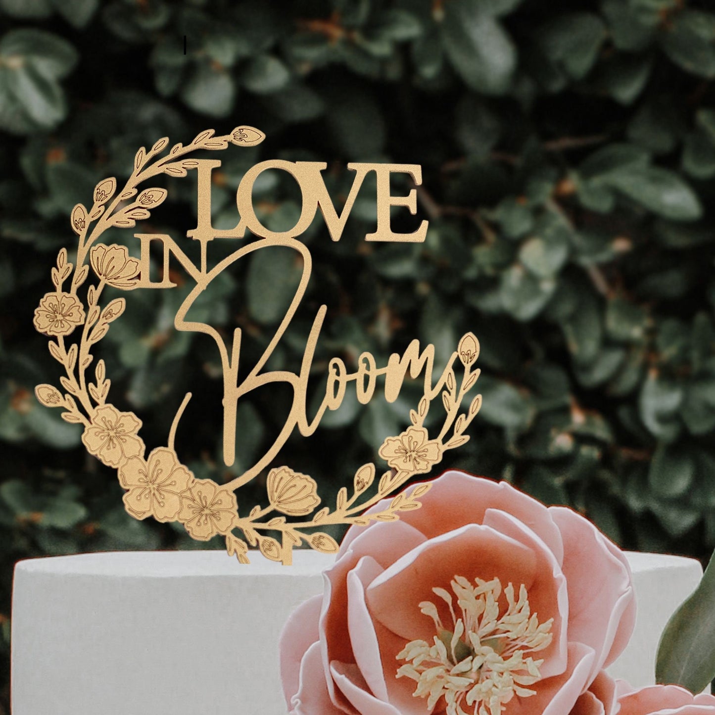 Love Is In Bloom Bridal Shower, Cake Topper, Bridal Shower Decor, Bridal Brunch ,Wedding Shower, Brunch And Bubbly