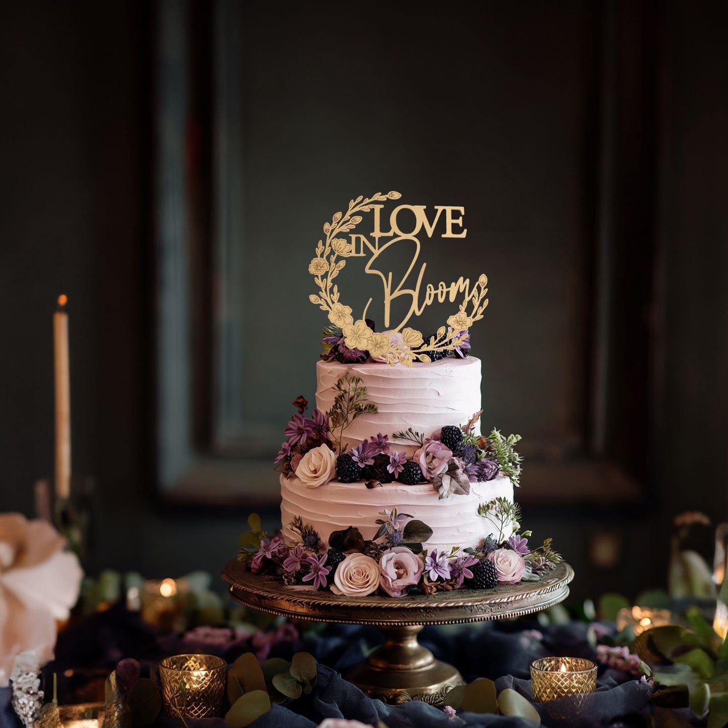 Love Is In Bloom Bridal Shower, Cake Topper, Bridal Shower Decor, Bridal Brunch ,Wedding Shower, Brunch And Bubbly