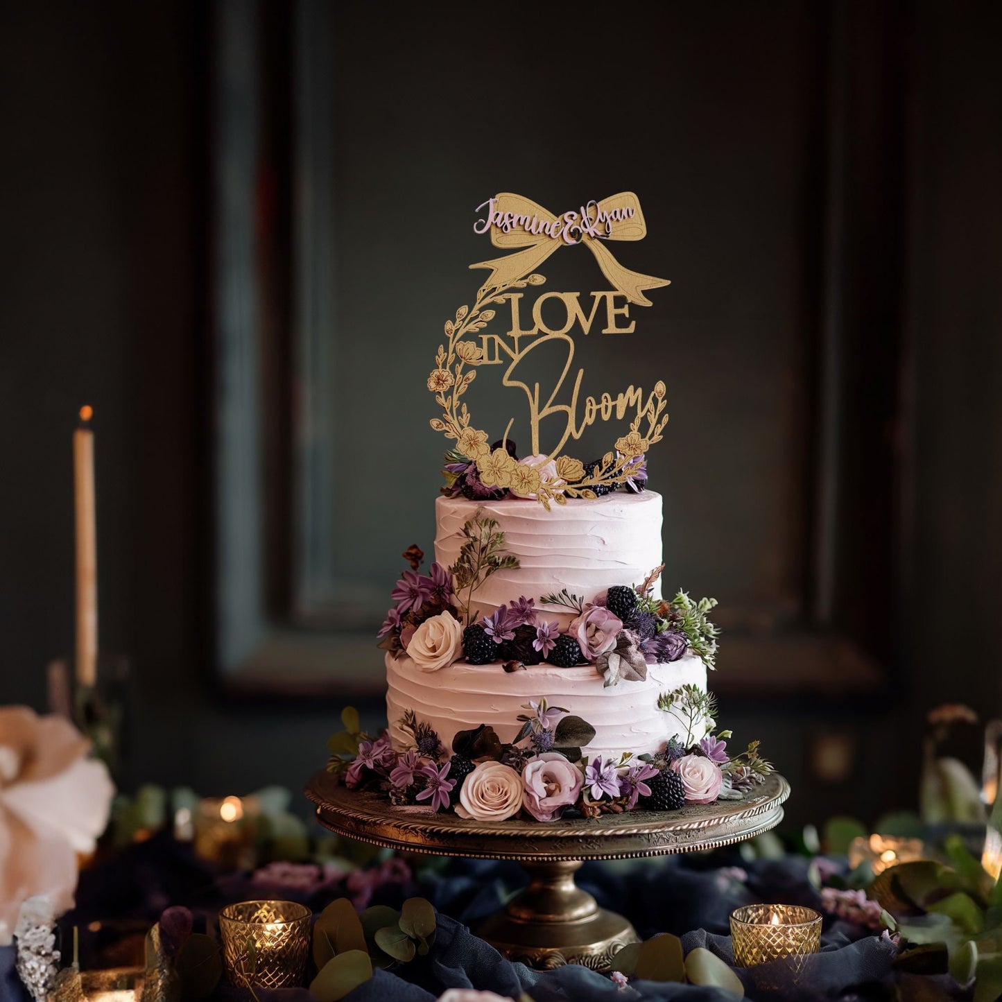 Love Is In Bloom Bridal Shower, Custom Cake Topper, Personalized, Topper Bridal Shower Decor, Bridal Brunch ,Wedding Shower