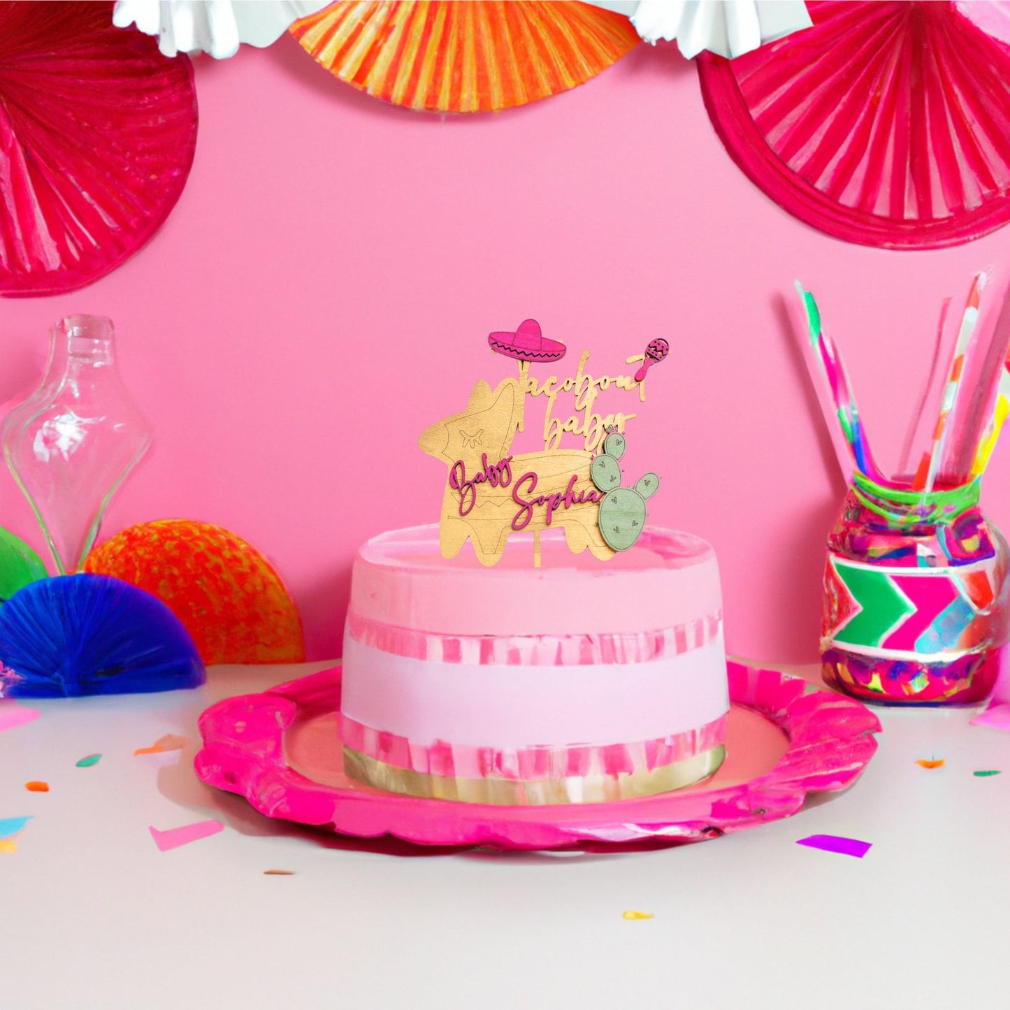 Taco bout A Baby Shower, Fiesta Themed Baby Shower, Baby Shower Cake Topper, Fiesta Baby Shower Decorations, Baby Shower Table Decorations