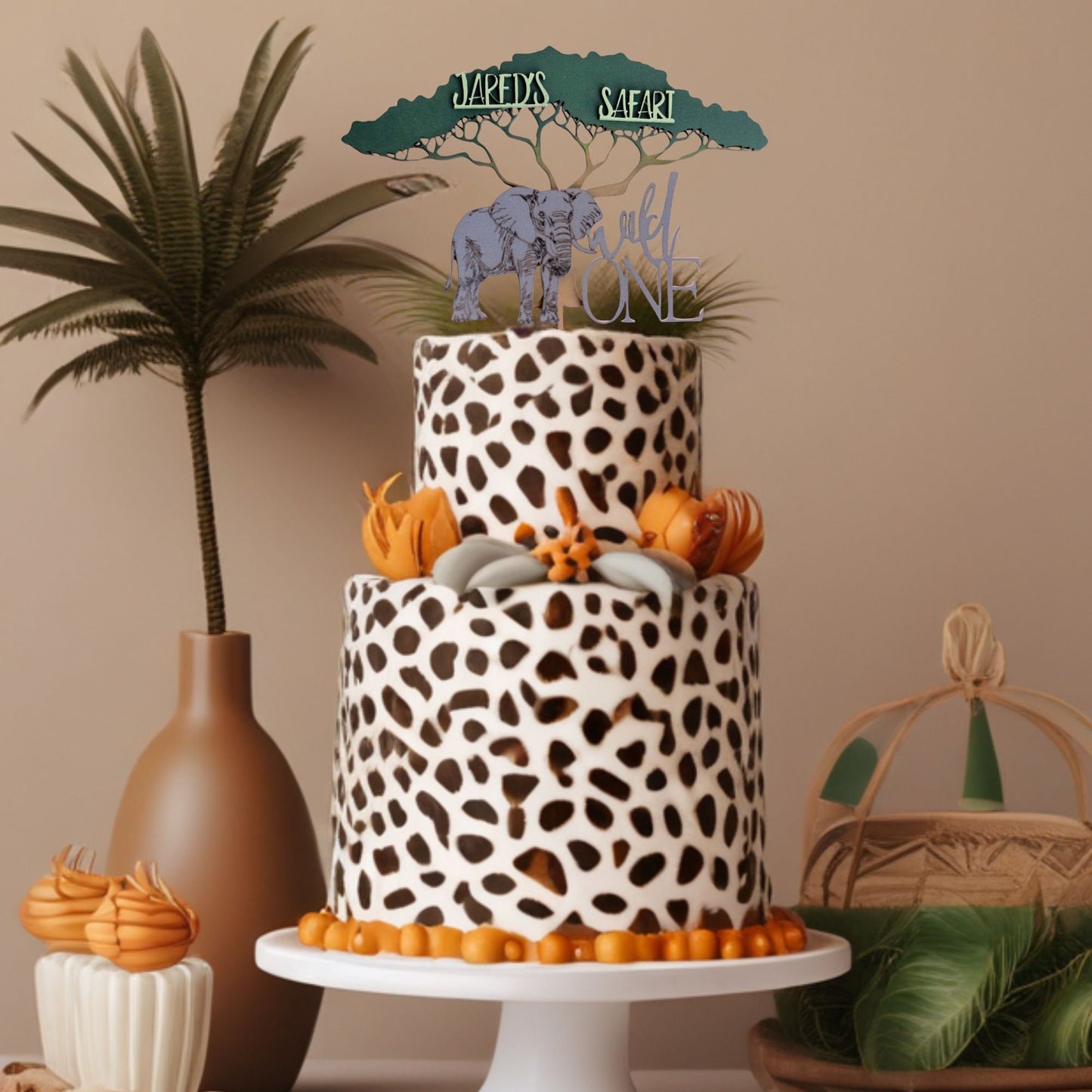 Wild One Birthday, Custom Cake Topper, First Birthday Boy, Jungle Theme Birthday Decorations, Birthday Cake Topper, Personalized Party Decor