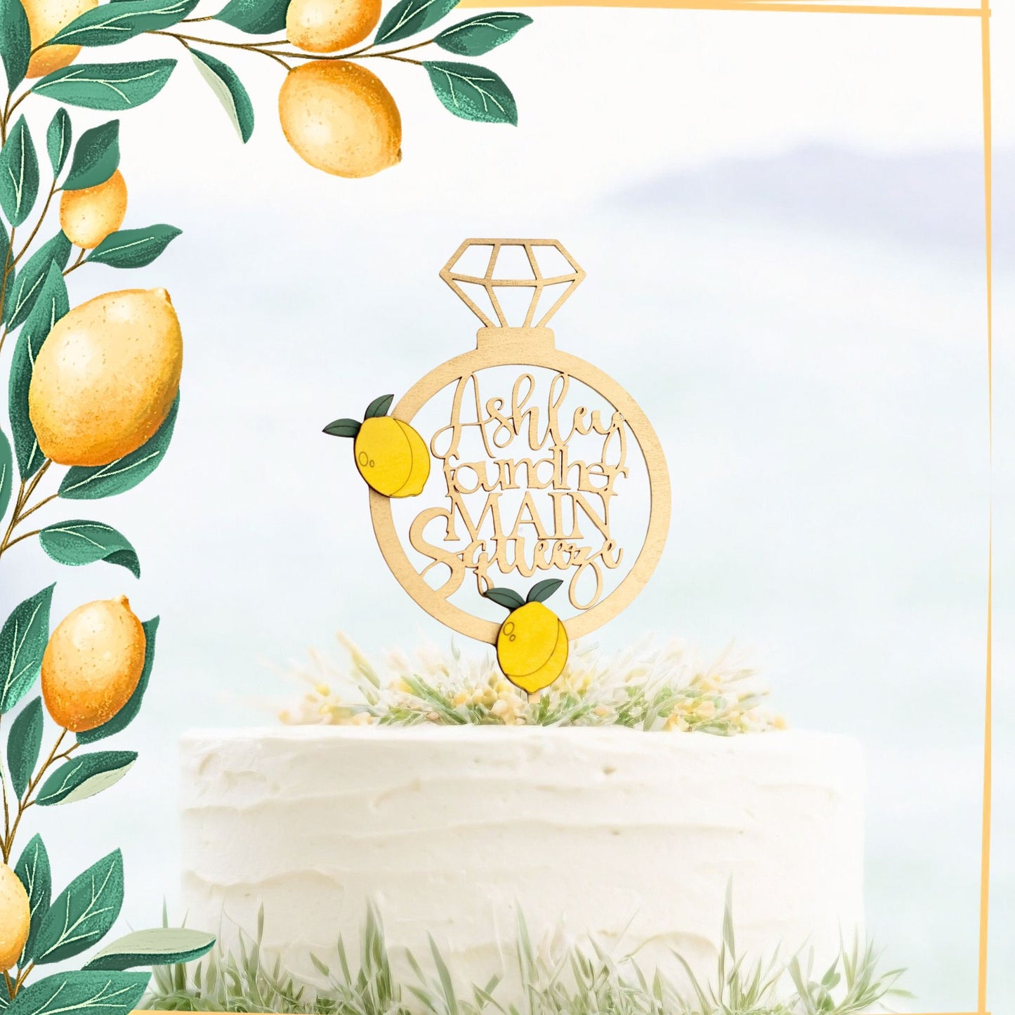 She Found Her Main Squeeze, Lemon Bridal Shower, Custom Cake Topper, Wedding Shower, Bridal Brunch, Bridal Shower Decorations and Ideas