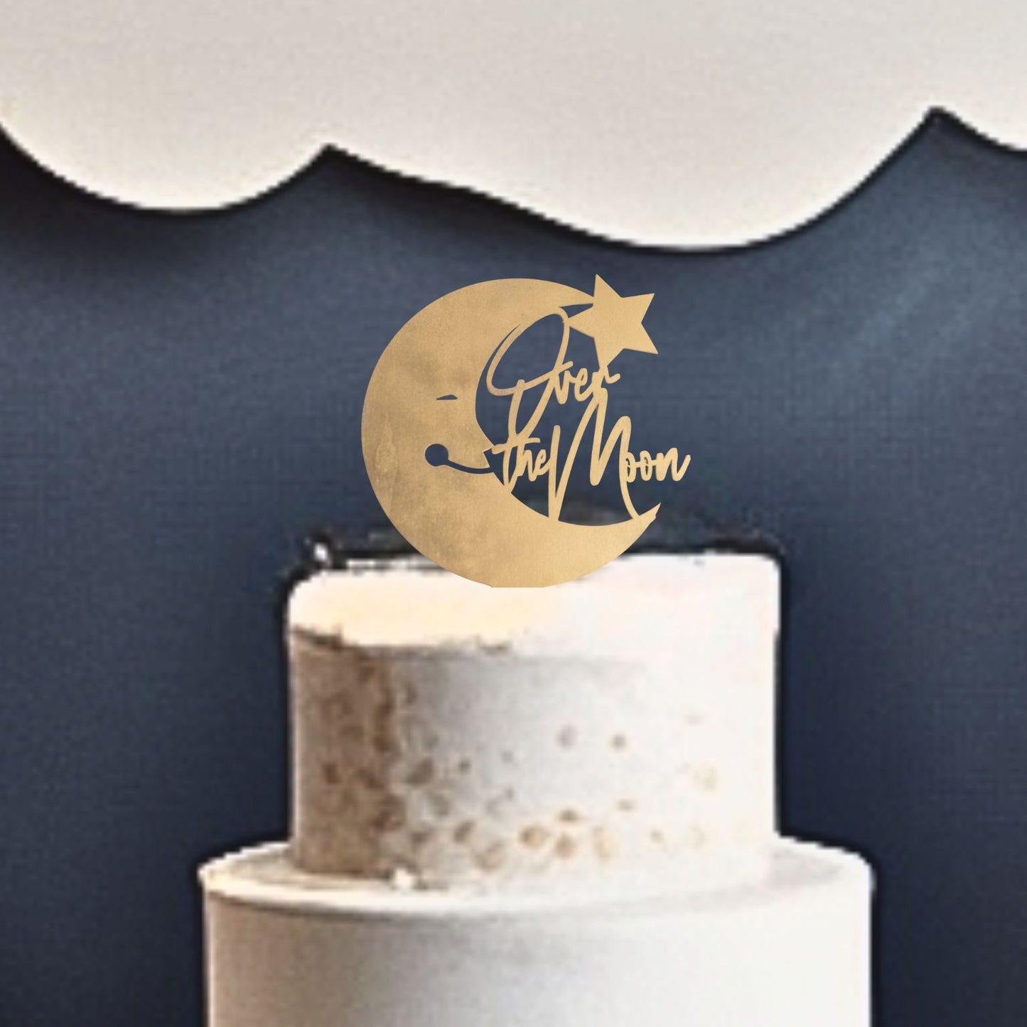 Over The Moon Baby Shower Decorations, Moon and Stars Baby Shower, Lunar Moon Baby Shower, Moon Cake Topper