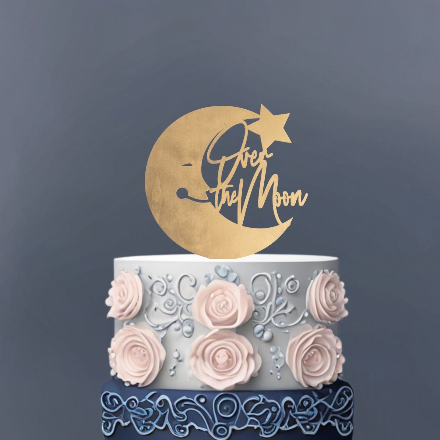 Over The Moon Baby Shower Decorations, Moon and Stars Baby Shower, Lunar Moon Baby Shower, Moon Cake Topper