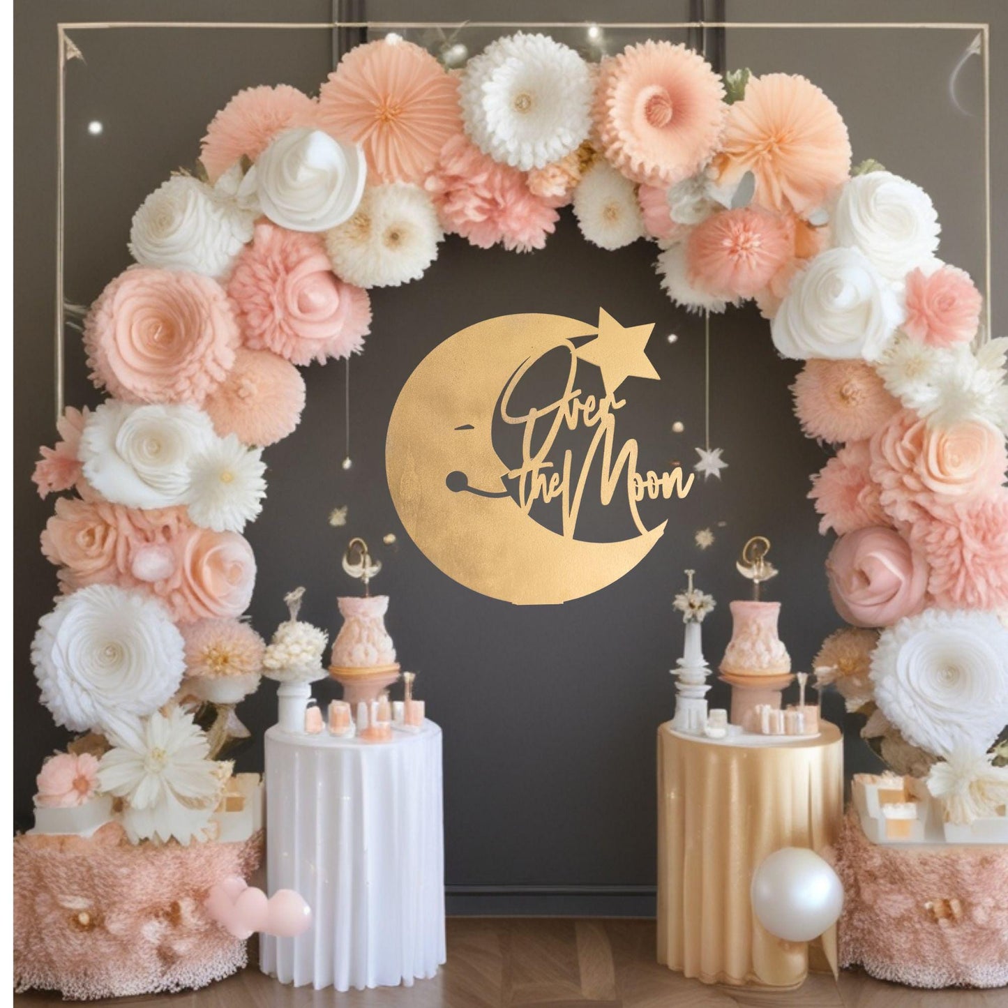 Over The Moon Baby Shower, Baby Shower Signs, Baby Shower Backdrop, Gender Reveal, Baby Shower Decor