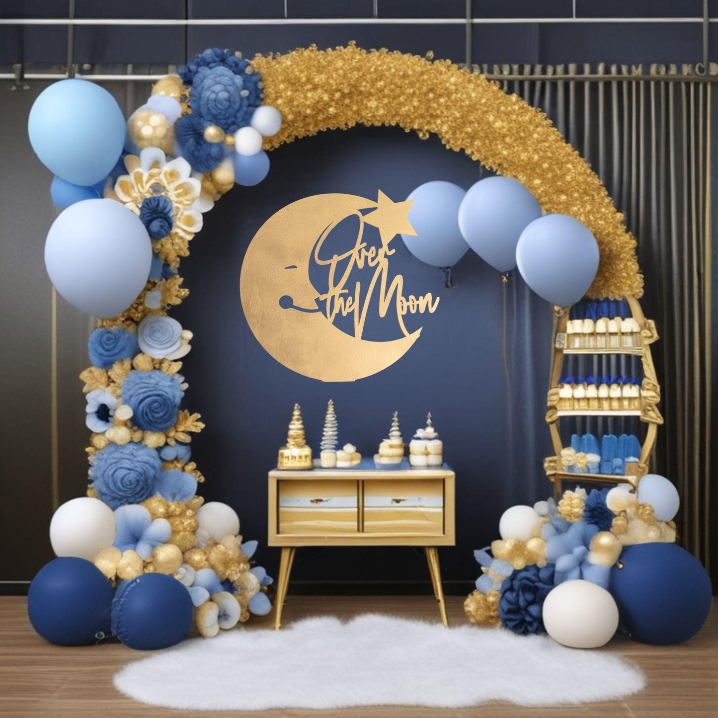 Over The Moon Baby Shower, Baby Shower Signs, Baby Shower Backdrop, Gender Reveal, Baby Shower Decor