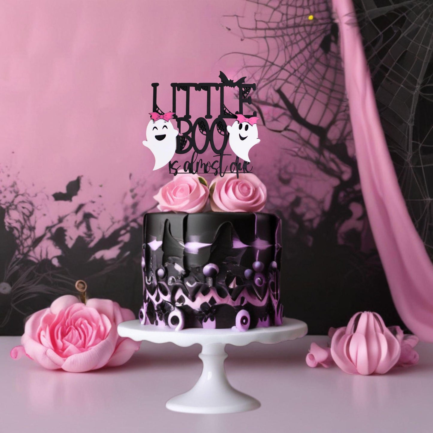 Halloween Baby Shower, Cake Topper, A Little Boo Is Almost Due, Baby Shower Cake Topper, Gender Neutral Baby Shower