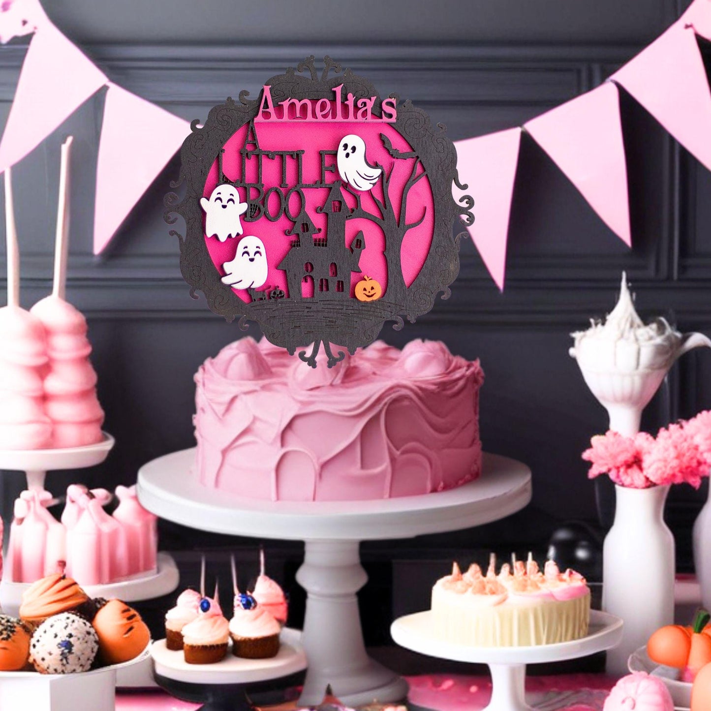 Halloween Baby Shower, Custom Cake Topper, A Little Boo Is Almost Due, Baby Shower Cake Topper, Gender Neutral Baby Shower