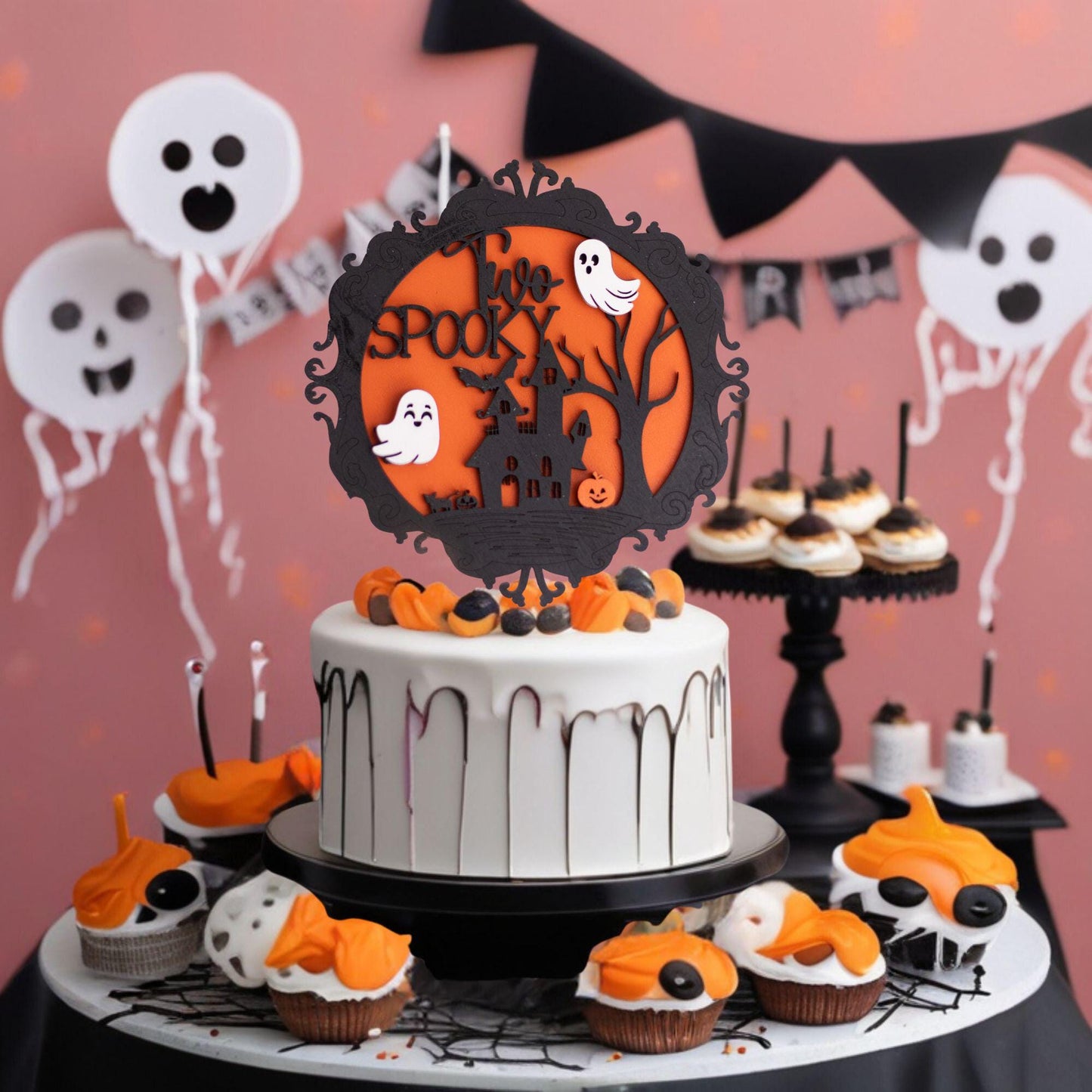 Halloween Birthday, Two Spooky, Custom Cake Topper, Birthday Cake Topper, Topper Halloween, Spooky Topper