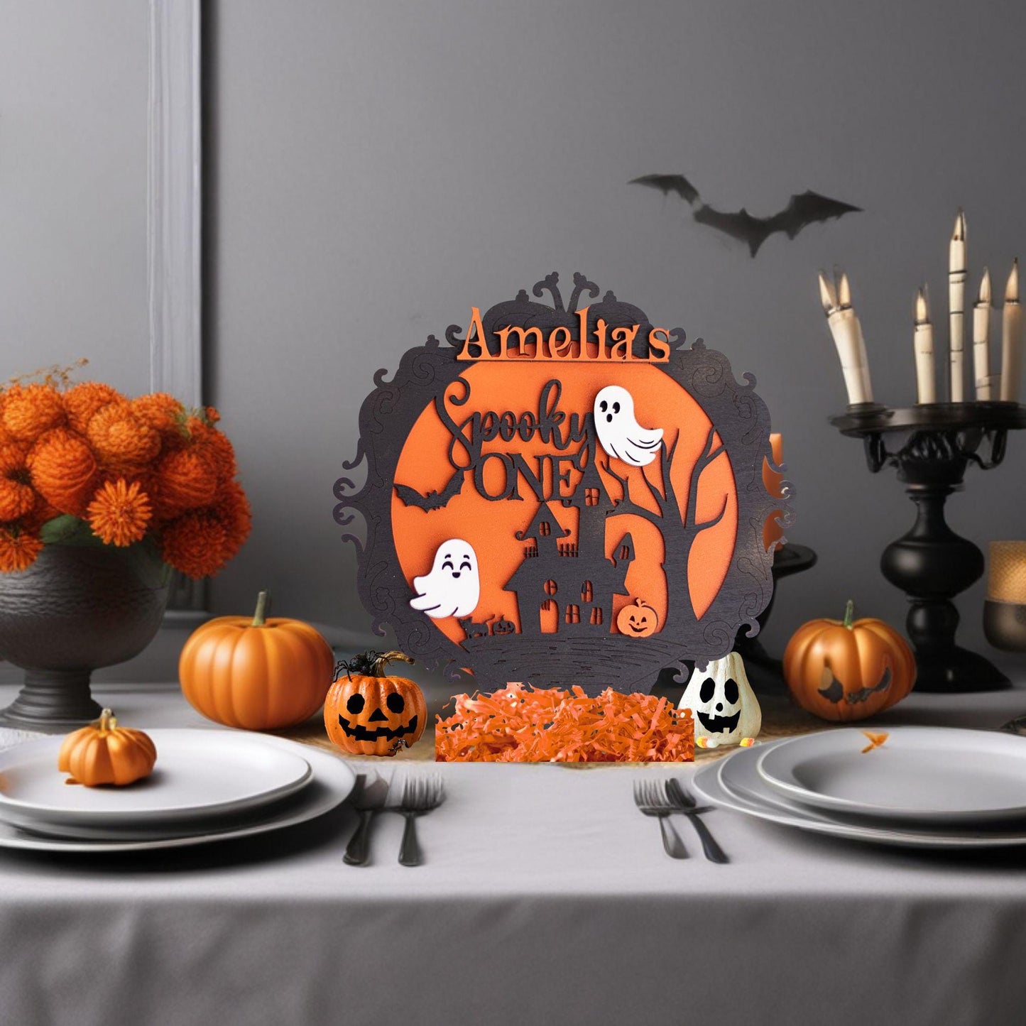Halloween Birthday, 1st Birthday, Spooky One Birthday, Table Centerpiece, First Birthday Decorations, Birthday Sign, Custom Sign