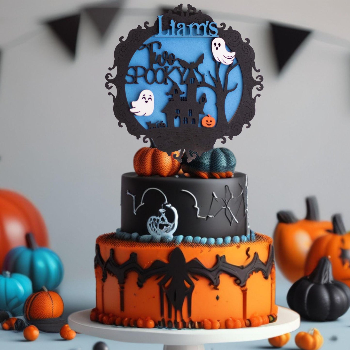 Halloween Birthday, Two Spooky, Custom Cake Topper, Birthday Cake Topper, Topper Halloween, Spooky Topper