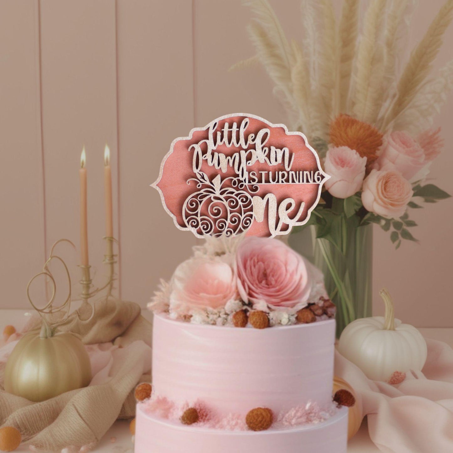 Birthday Cake Topper, First Birthday, 1st Birthday, First Birthday Boy, 1st Birthday Girl,Our Little Pumpkin Is Turning One Cake Decorations