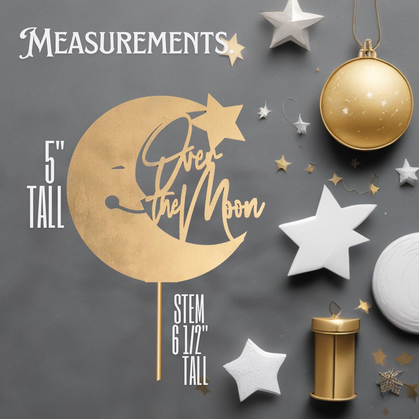 Over The Moon Baby Shower Decorations, Baby Shower Centerpiece, Baby Shower Decor,Moon and Stars Baby Shower, Baby Reveal, Baby Announcement