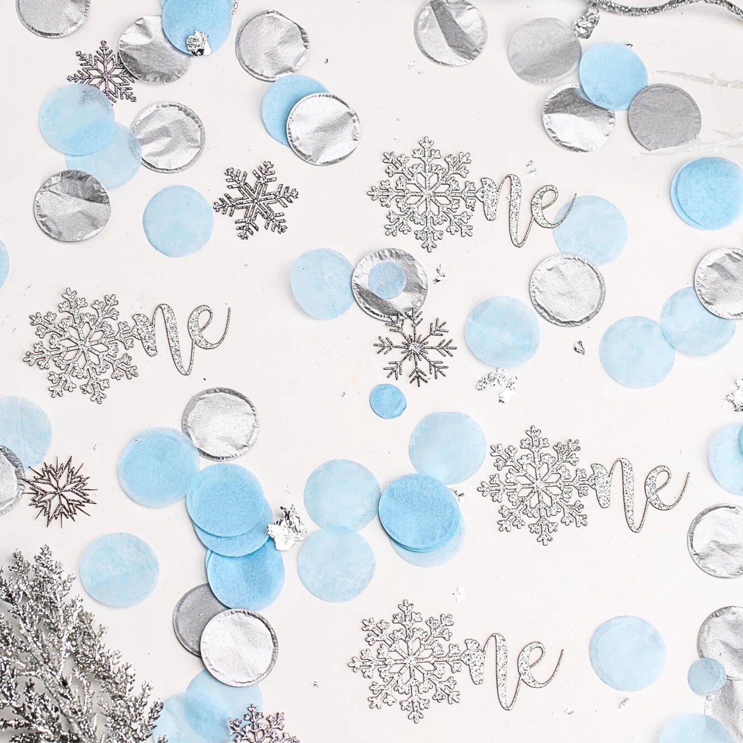 Winter Onederland Decorations Boy , 1st Birthday Boy, Snowflake Confetti, Snowflake Decoration, Blue and Silver Snowflake 1st Birthday
