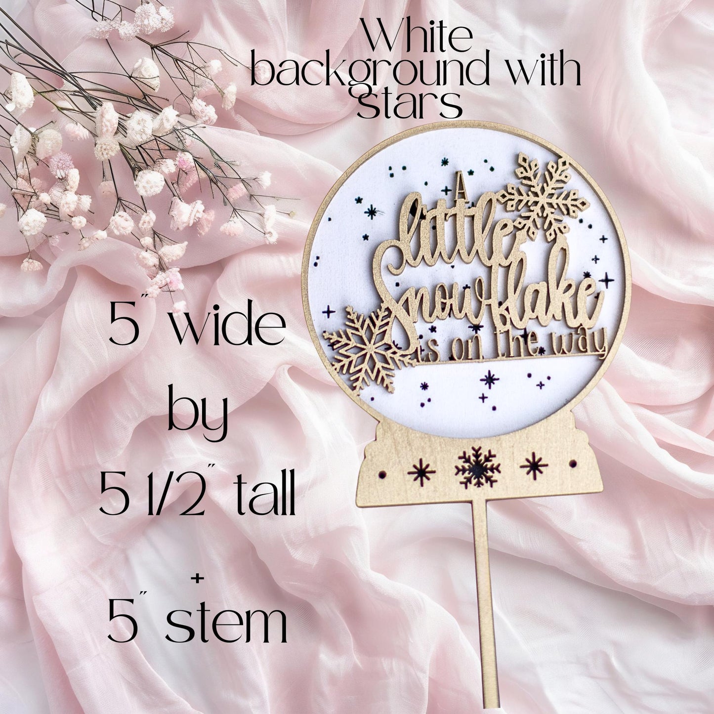 A Little Snowflake Is On The Way Baby Shower, Custom Cake Topper, Personalized Cake Topper, Winter Baby Shower Decorations, Topper Cake