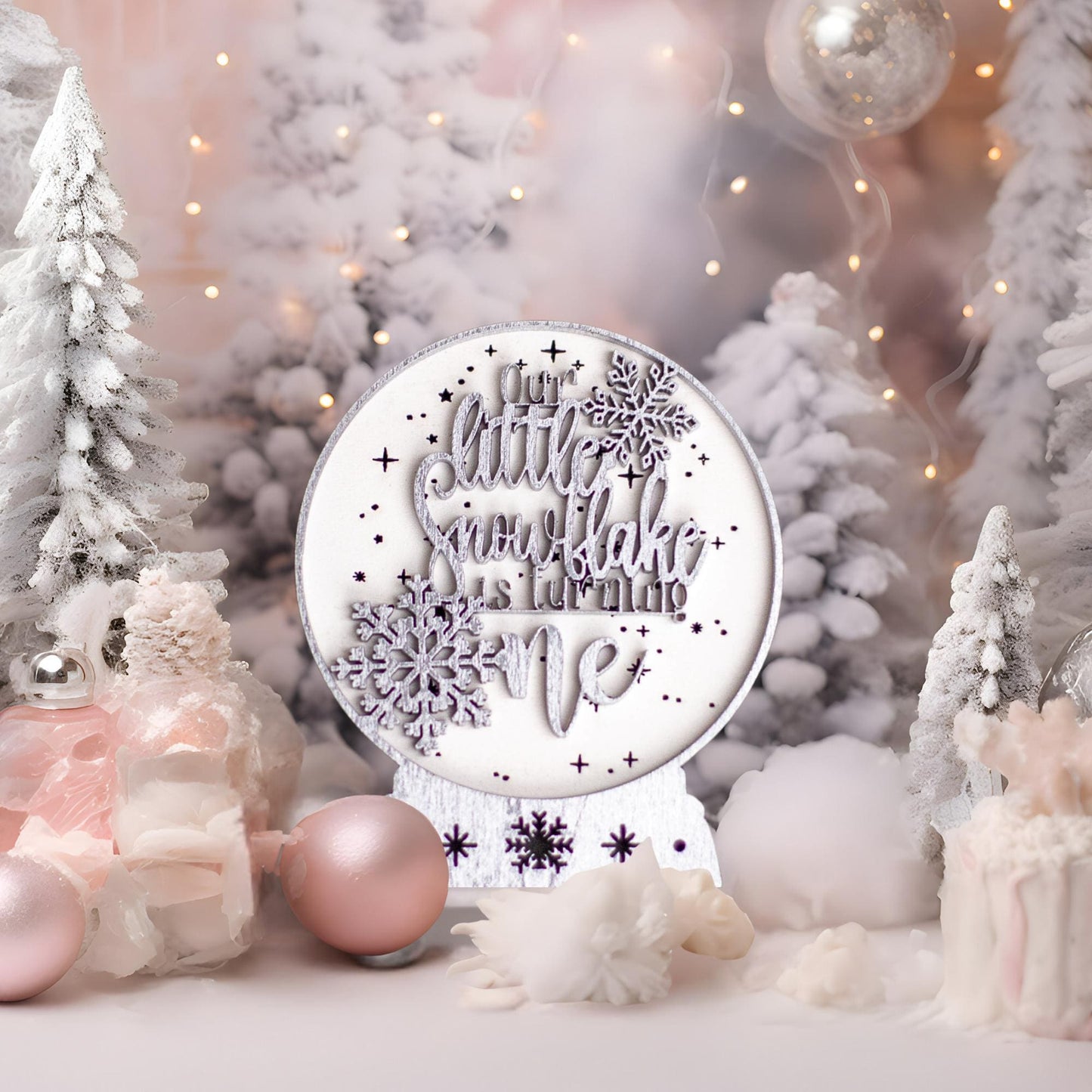 Winter Onederland 1st Birthday Girl, Centerpiece, 1st Birthday Decorations Girl, 1st Birthday Boy, Birthday Centerpiece, Customizable