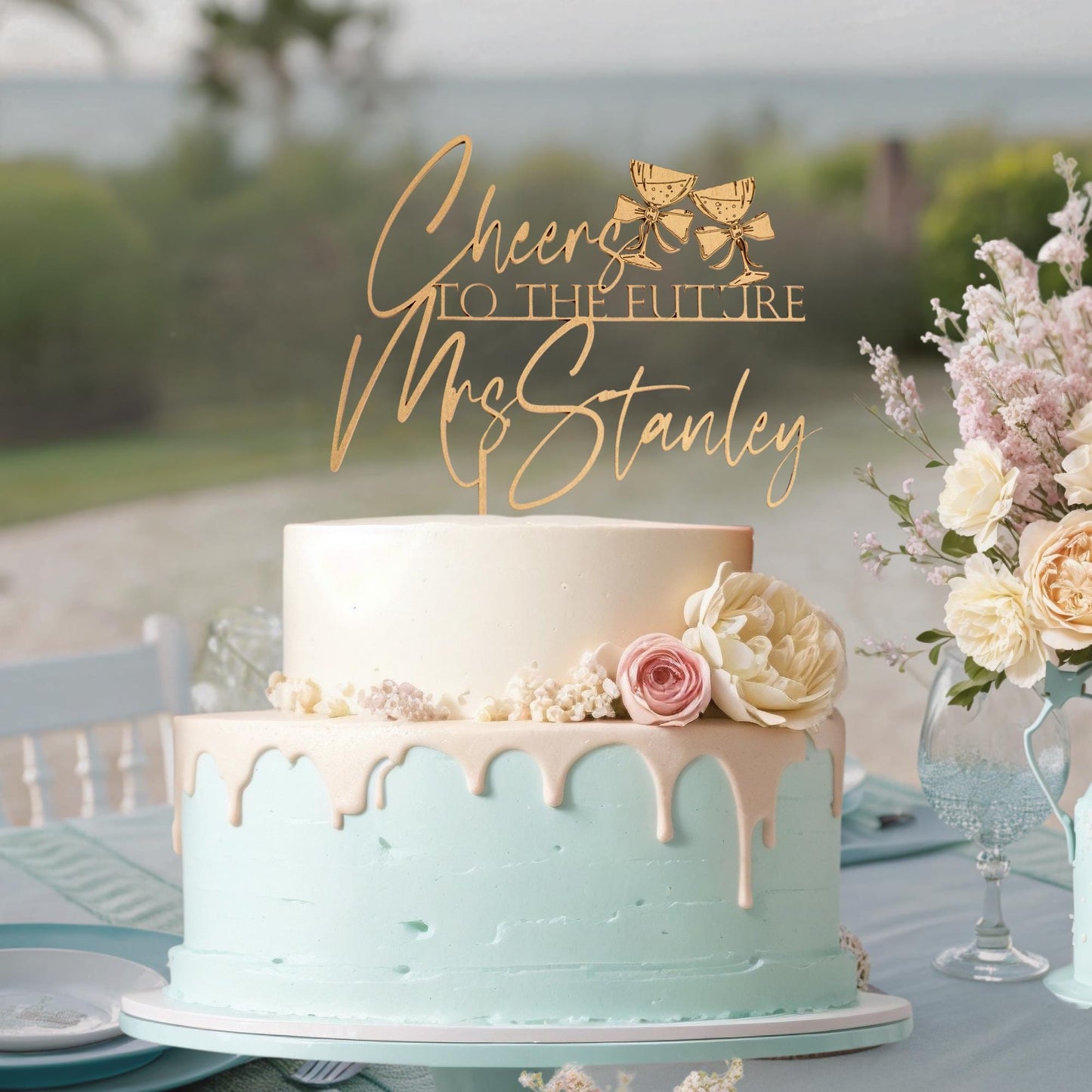 Future Mrs Custom, Name Cake Topper, Custom Cake Topper, Cheers Cake Topper, Personalized Cake Topper, Bridal Shower Decor