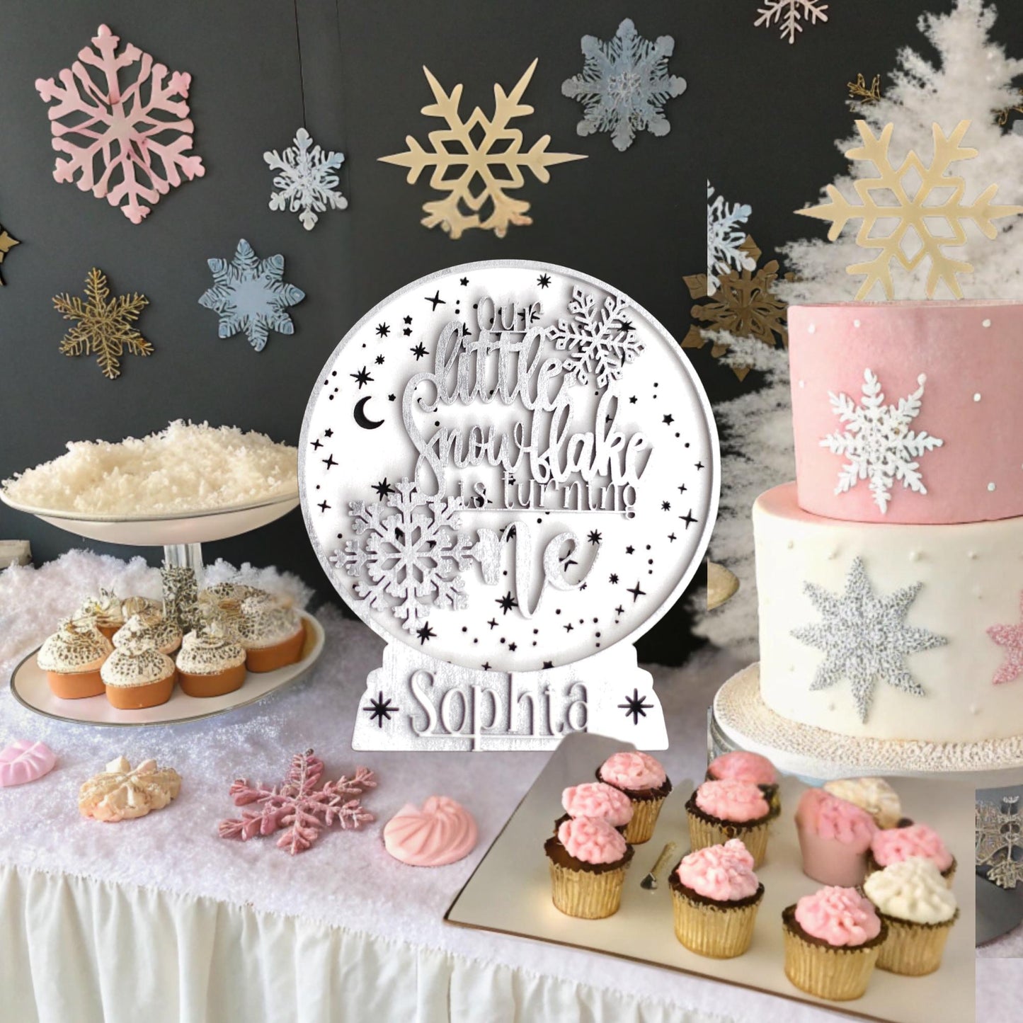 Winter Onederland 1st Birthday Girl, Centerpiece, 1st Birthday Decorations Girl, 1st Birthday Boy, Birthday Centerpiece, Customizable