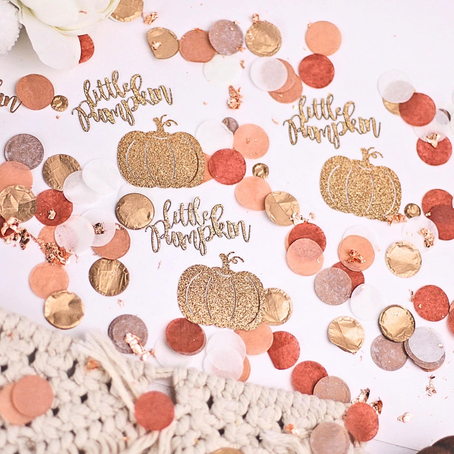 Little Pumpkin Baby Shower, Fall Baby Shower, Baby Shower Confetti, White Pumpkin, Pumpkin Birthday, Terracotta