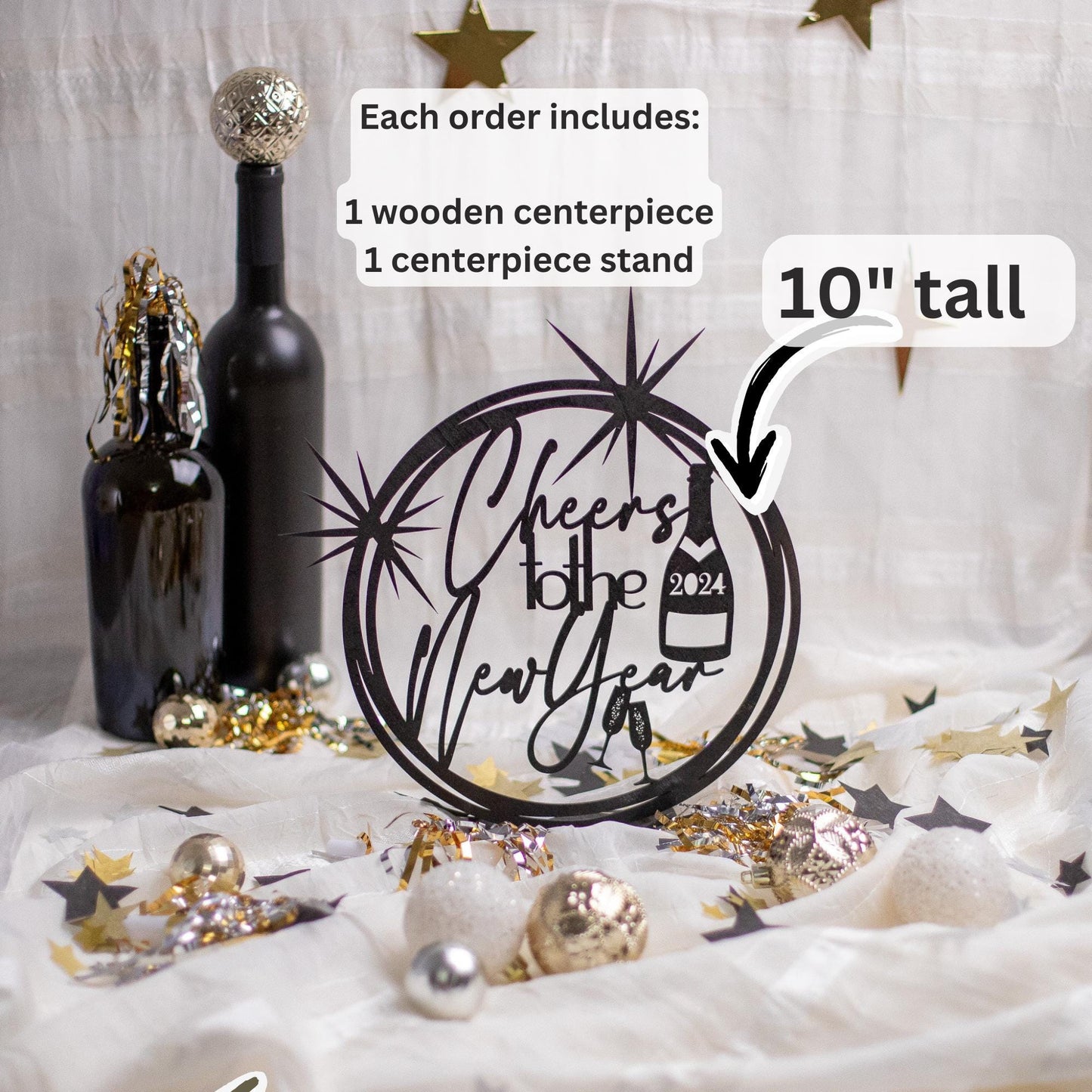 New Years, Happy New Year, 2025, Cheers To The New Year, New Year Centerpiece, Bubbly Bar, Party Decorations