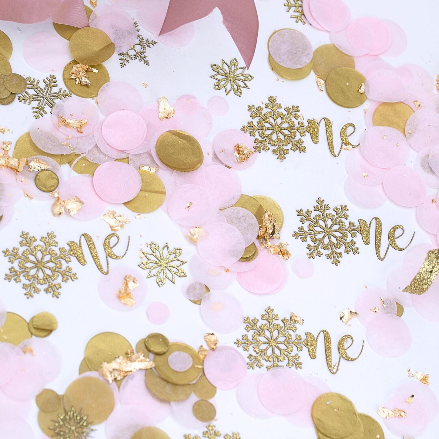 Winter Onederland Decorations Girl, 1st Birthday Girl, Snowflake Confetti, Snowflake Decoration, Pink and Gold Snowflake 1st Birthday