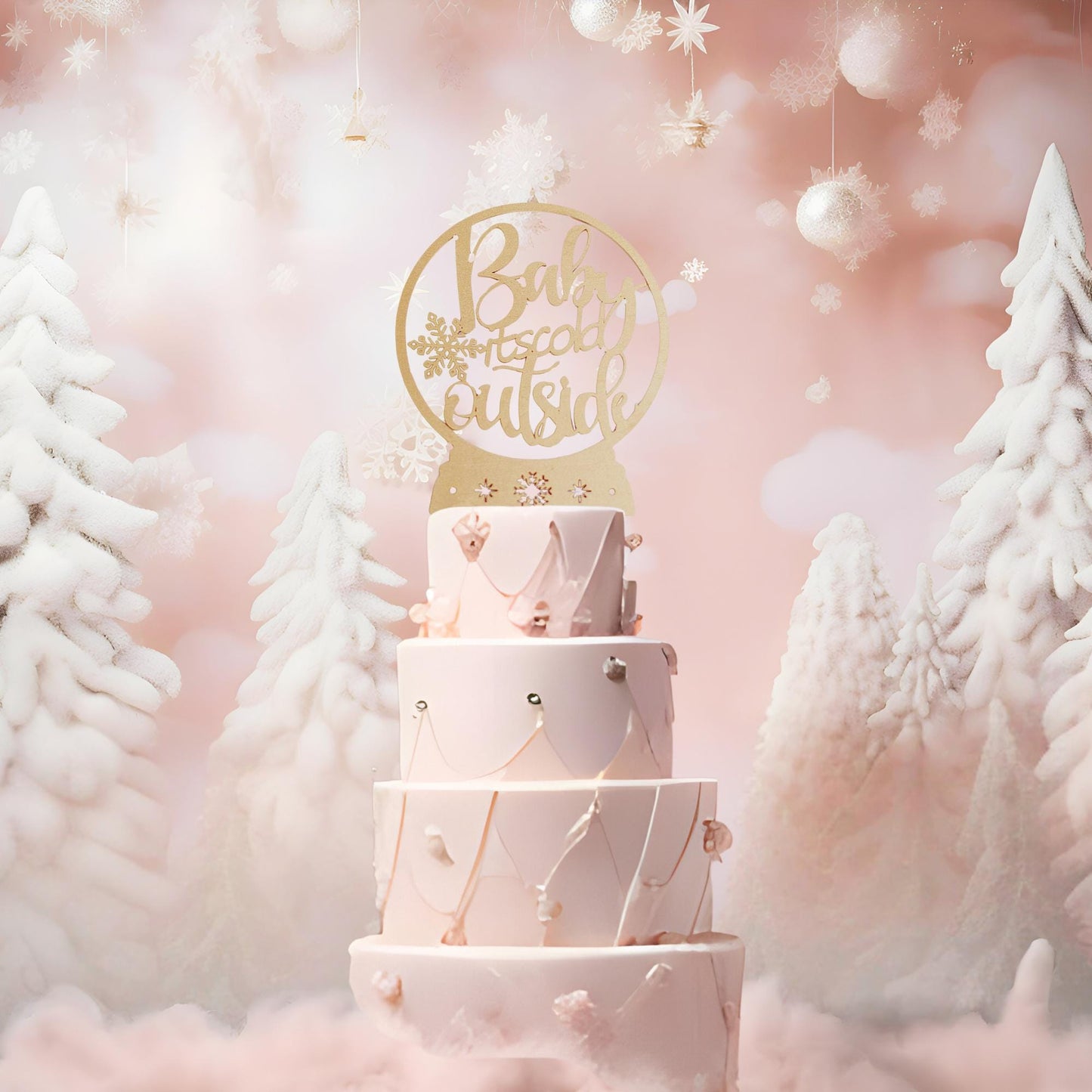 Baby Its Cold Outside Cake Topper, Winter Wonderland Baby Shower, Winter Onederland, Winter Gender Reveal, December Baby
