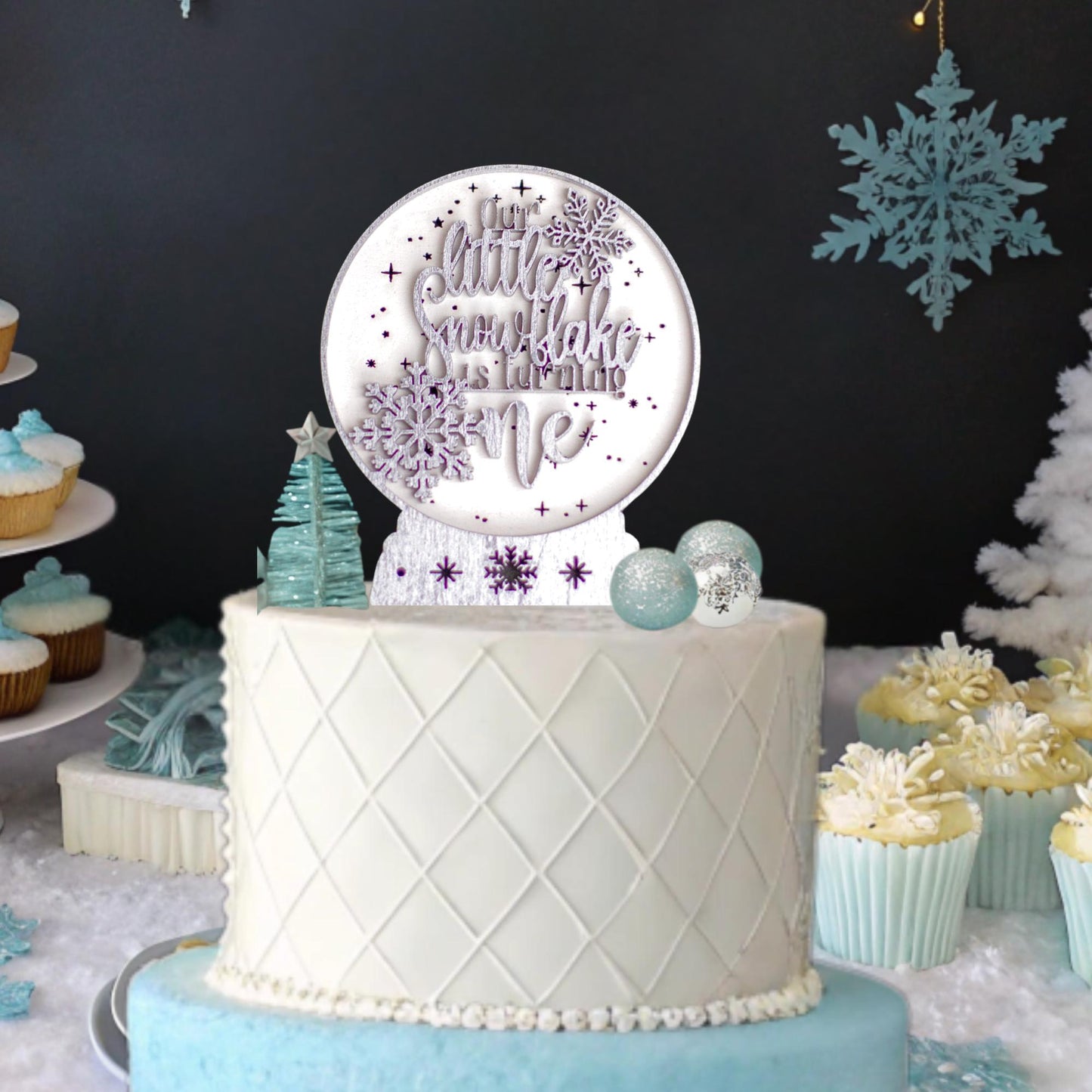 Winter Onederland 1st Birthday Girl, Custom Cake Topper, 1st Birthday Boy, Birthday Cake Topper, Personalized Cake Topper