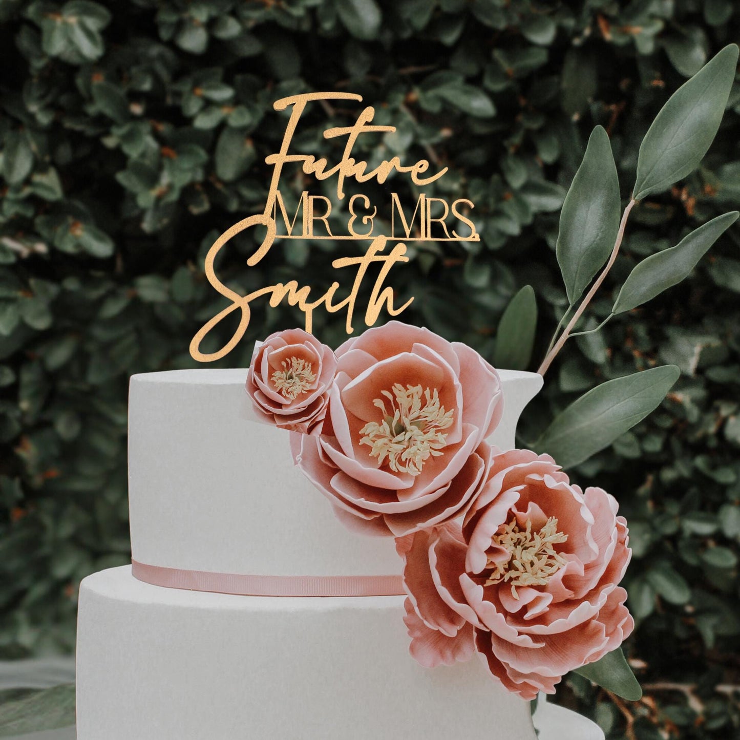 Engagement Party Decor Future Mrs, Name Cake Topper, Custom Cake Topper, Mr & Mrs Cake Topper, Personalized Cake Topper, Bridal Shower Decor