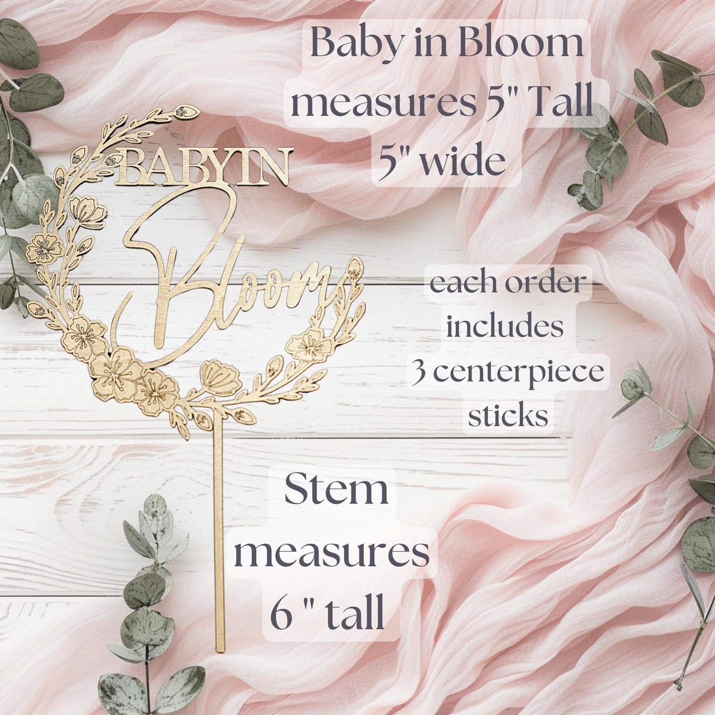 Baby In Bloom Baby Shower Decorations, Baby Shower Centerpieces, Floral Baby Shower Decor, Baby Reveal, Baby Announcement