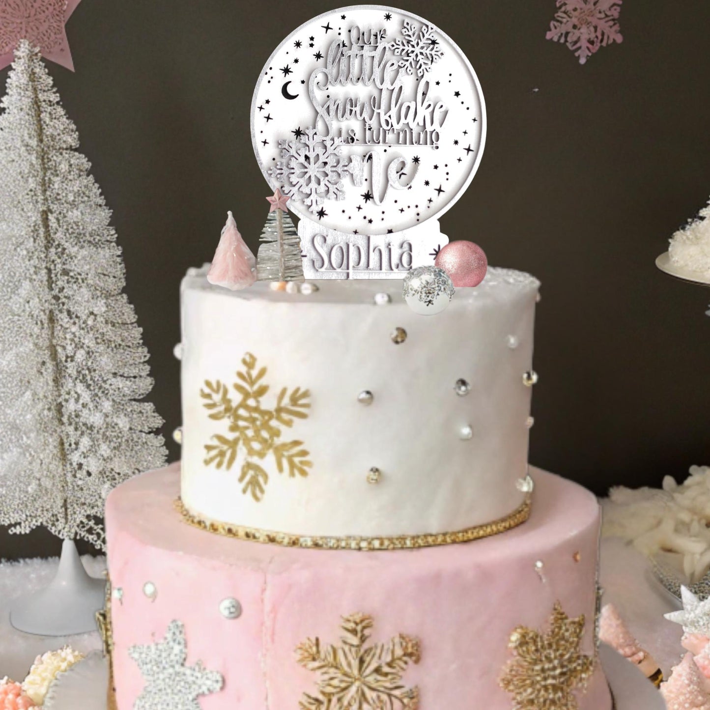 Winter Onederland 1st Birthday Girl, Custom Cake Topper, 1st Birthday Boy, Birthday Cake Topper, Personalized Cake Topper