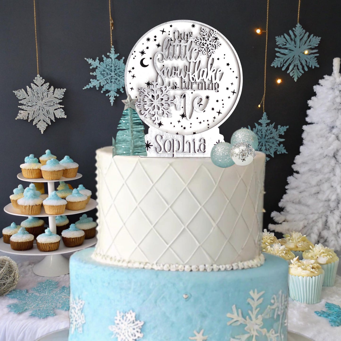 Winter Onederland 1st Birthday Girl, Custom Cake Topper, 1st Birthday Boy, Birthday Cake Topper, Personalized Cake Topper